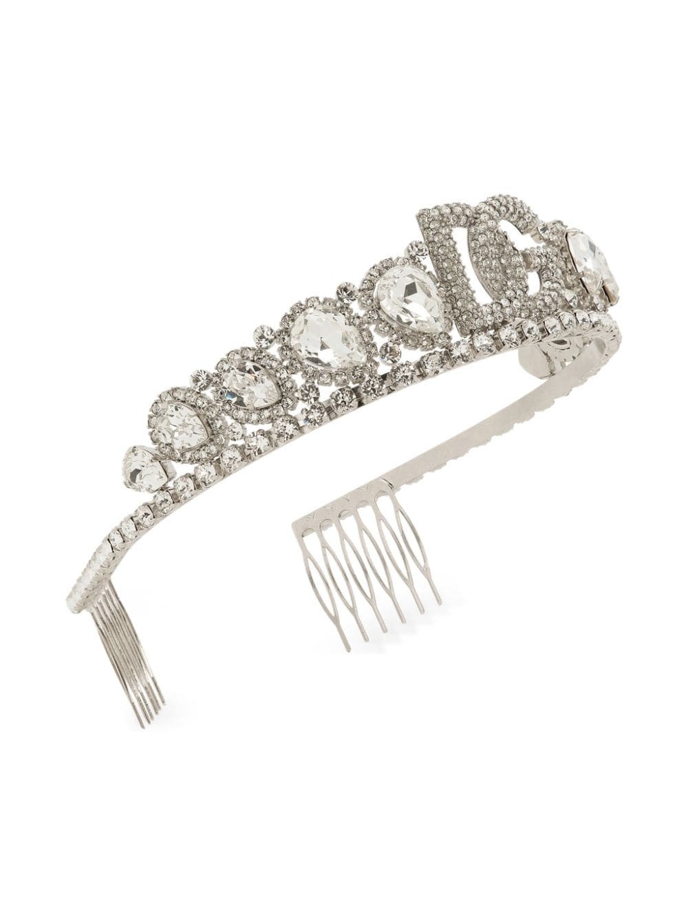 crystal-embellished tiara headband - 2