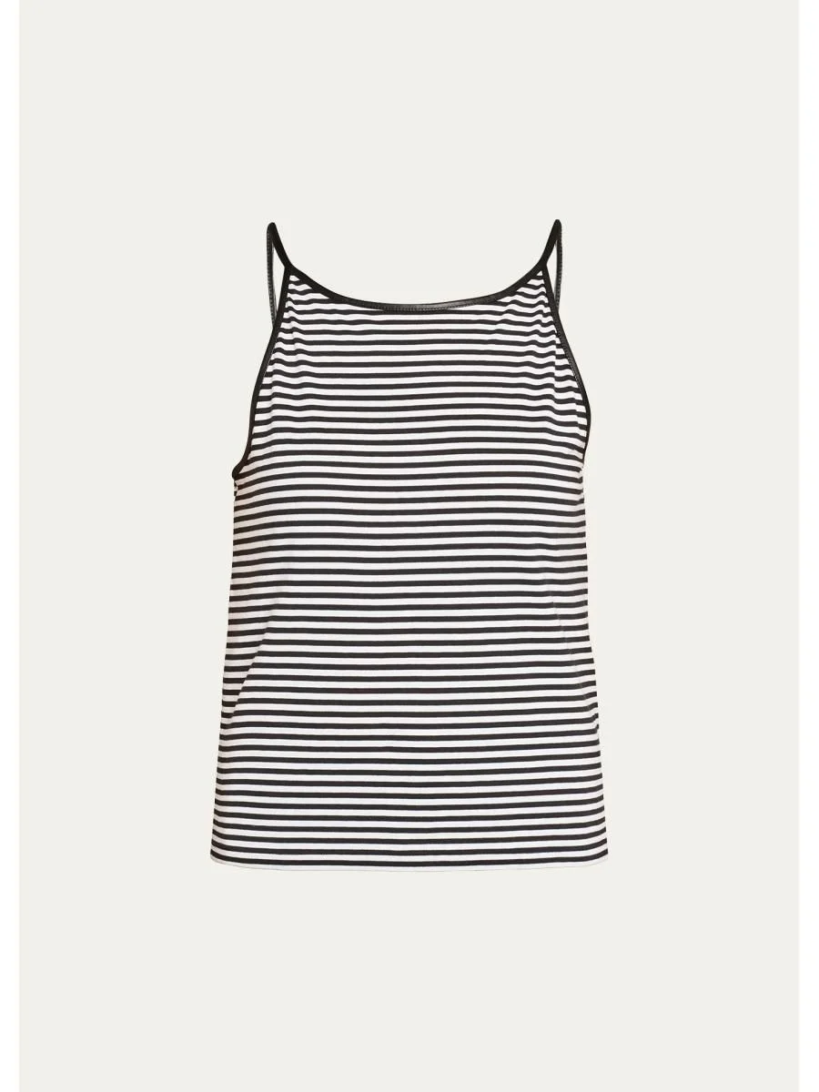 The Leather-Trim Tank Top - 1