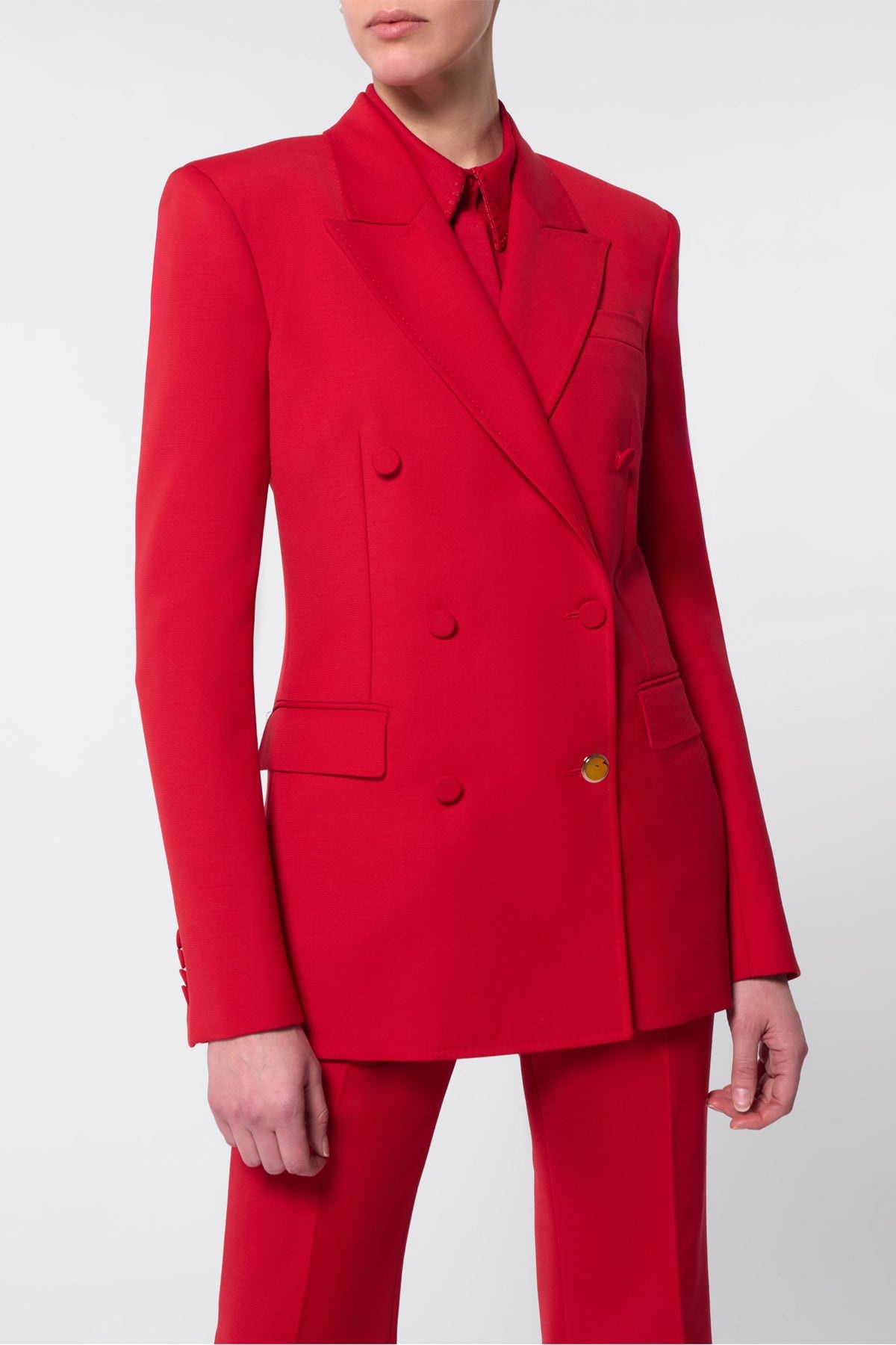Gavin Blazer in Scarlet Red Sportswear Wool - 5