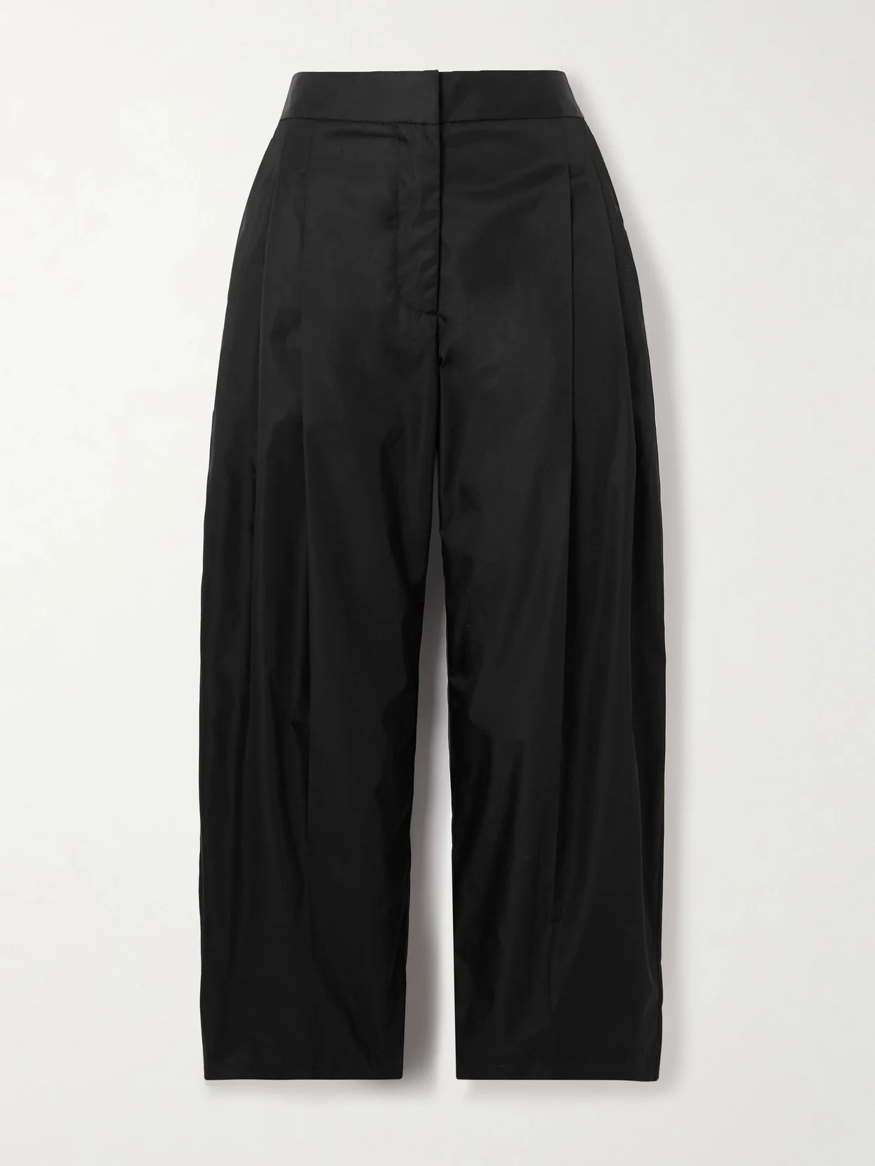 Taffeta Pleated Tapered Pants - 1