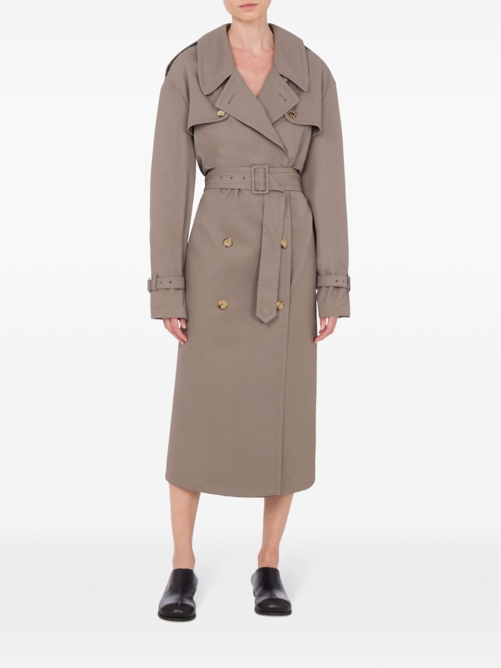 gabardine trench coat - 2