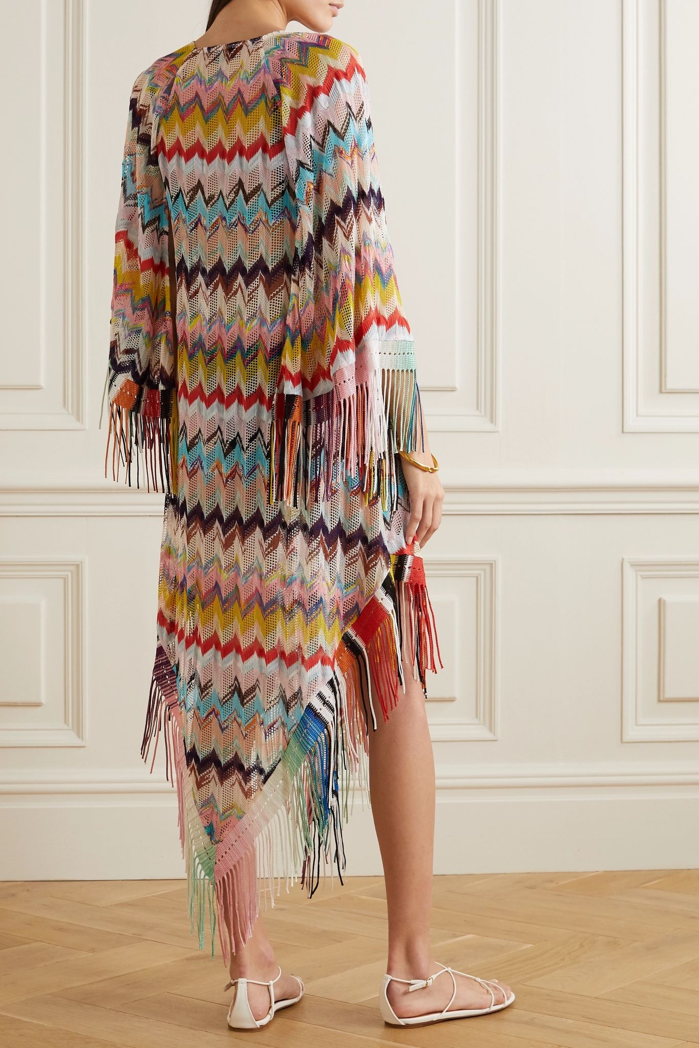 Mare fringed crochet-knit midi dress - 4