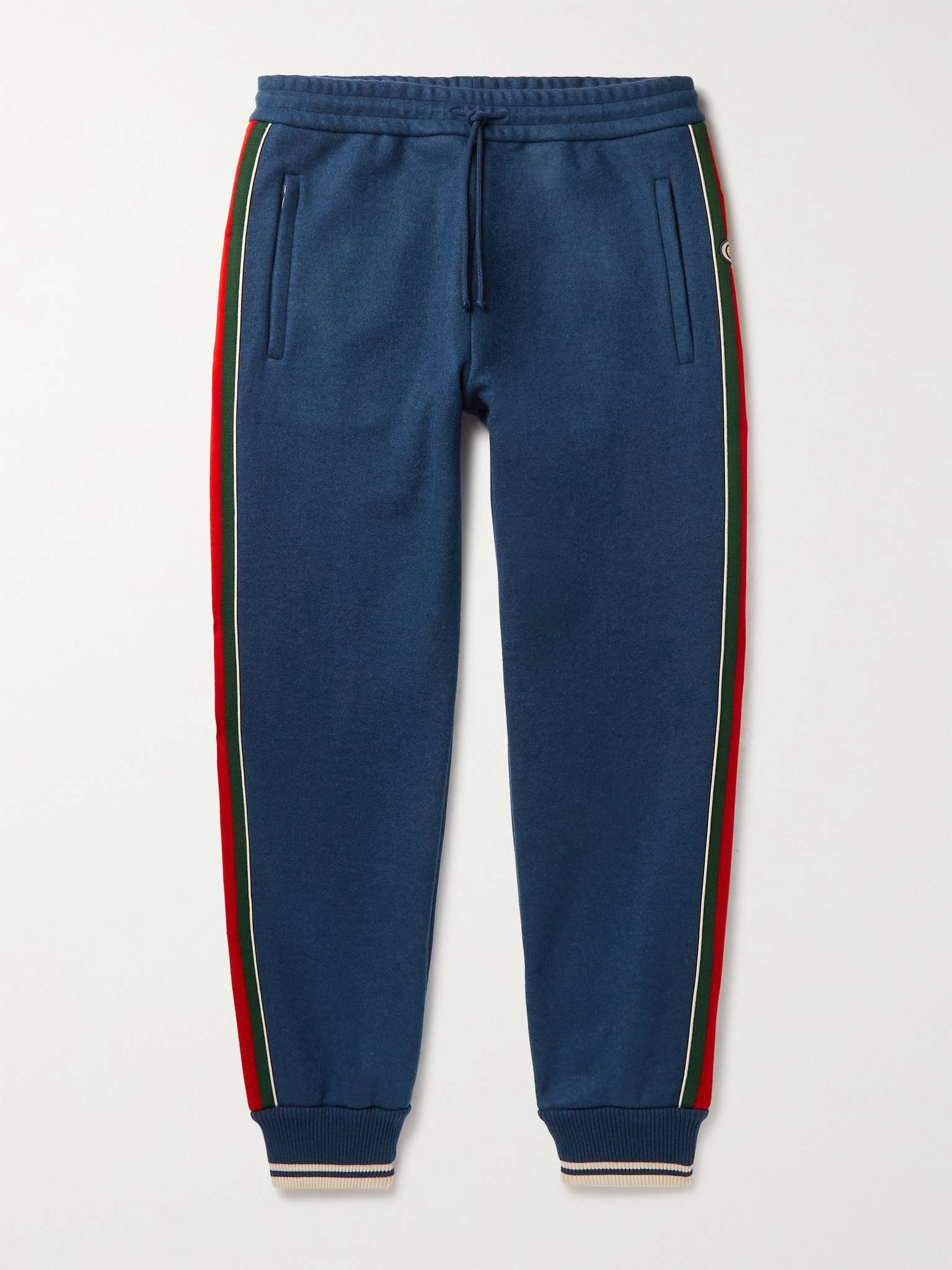 Tapered Logo-Jacquard Webbing-Trimmed Cashmere-Blend Sweatpants - 6