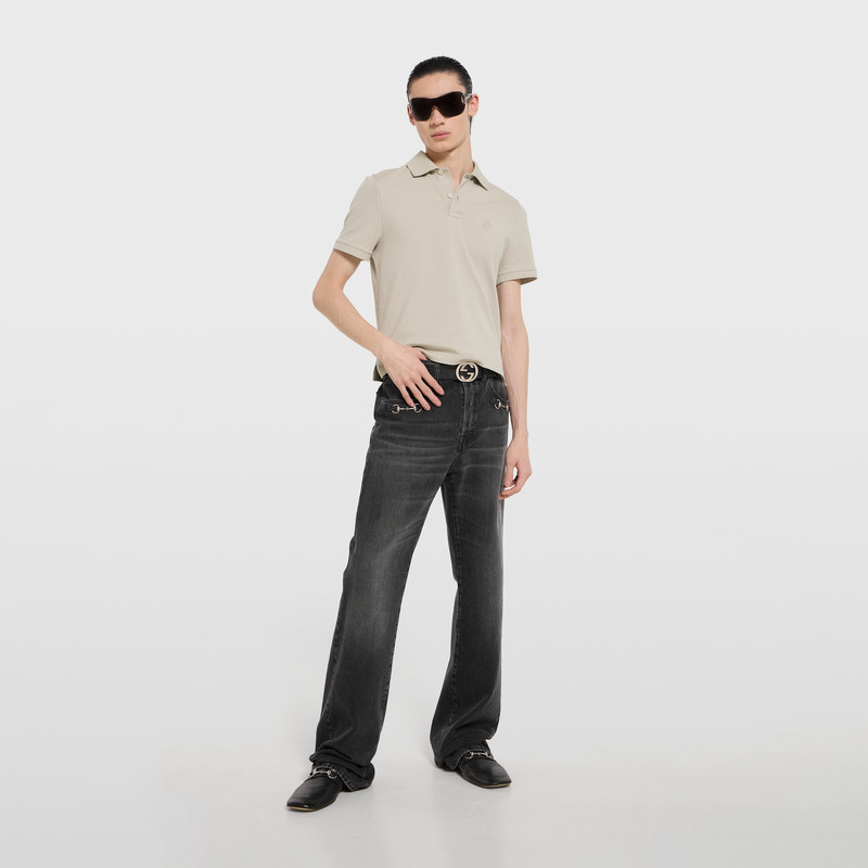 GUCCI Cotton denim pants with Horsebit detail outlook