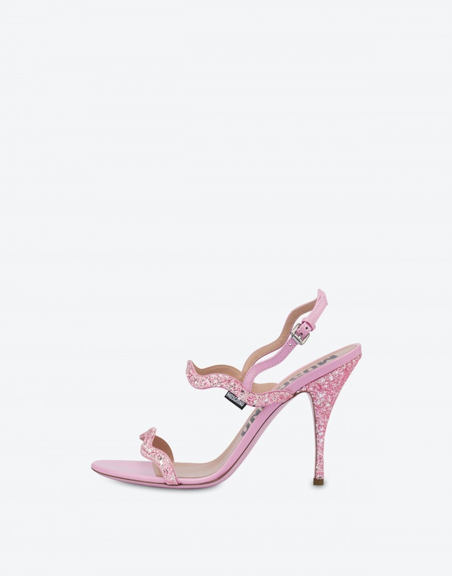 RIC RAC HIGH-HEELED GLITTER SANDALS - 2