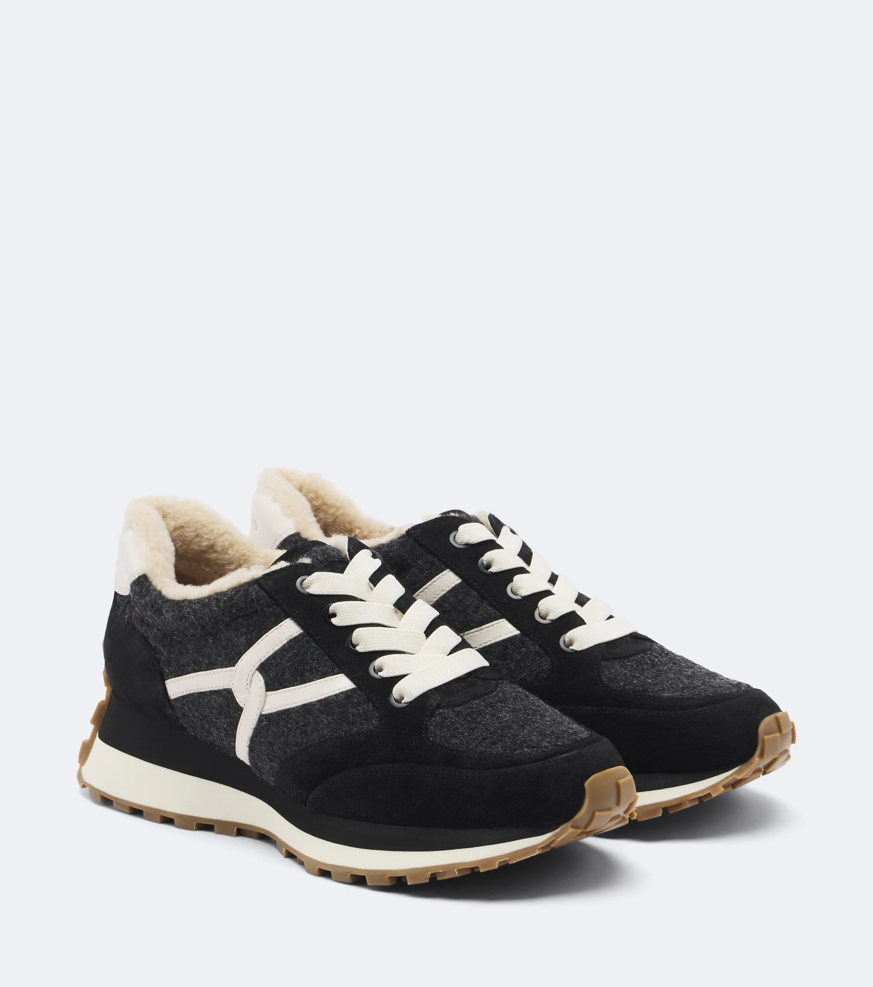 Valentina suede-trimmed sneakers - 1