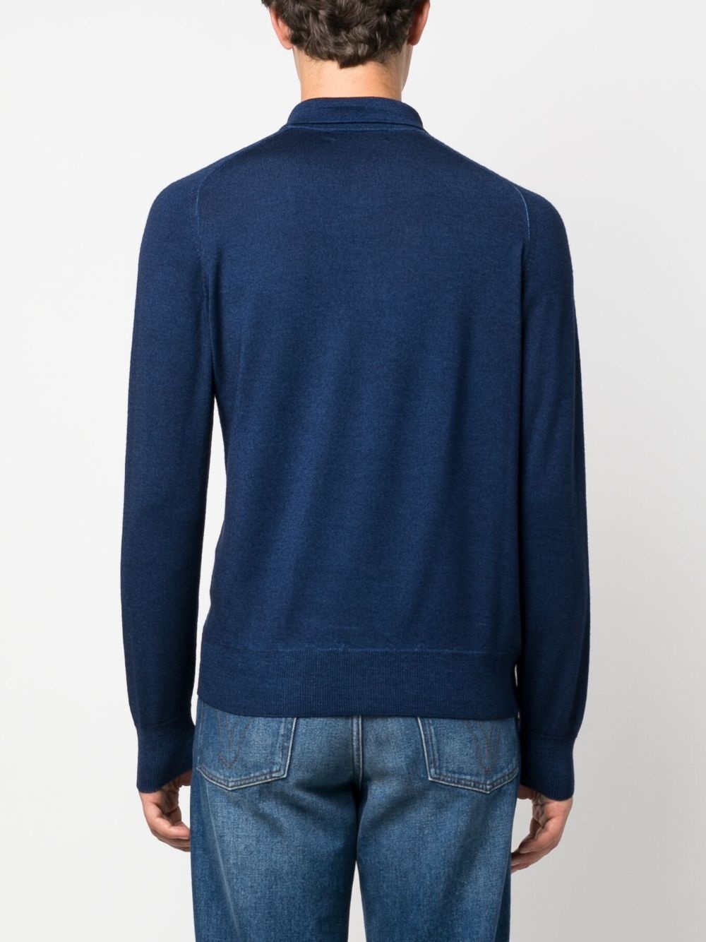 logo-embroidered long-sleeve polo shirt - 4