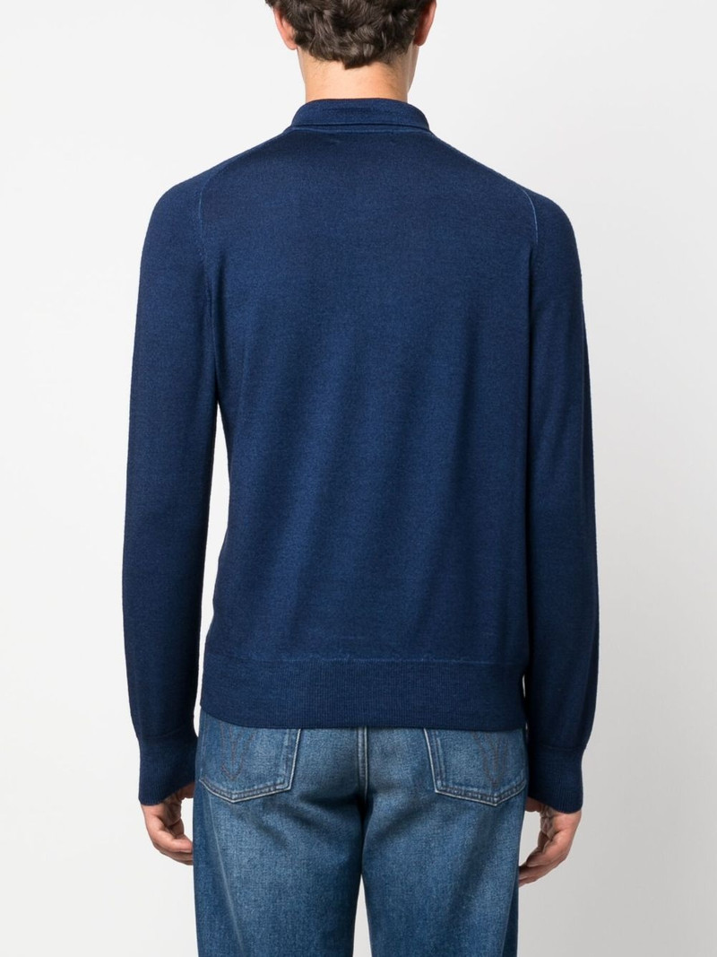 logo-embroidered long-sleeve polo shirt 4