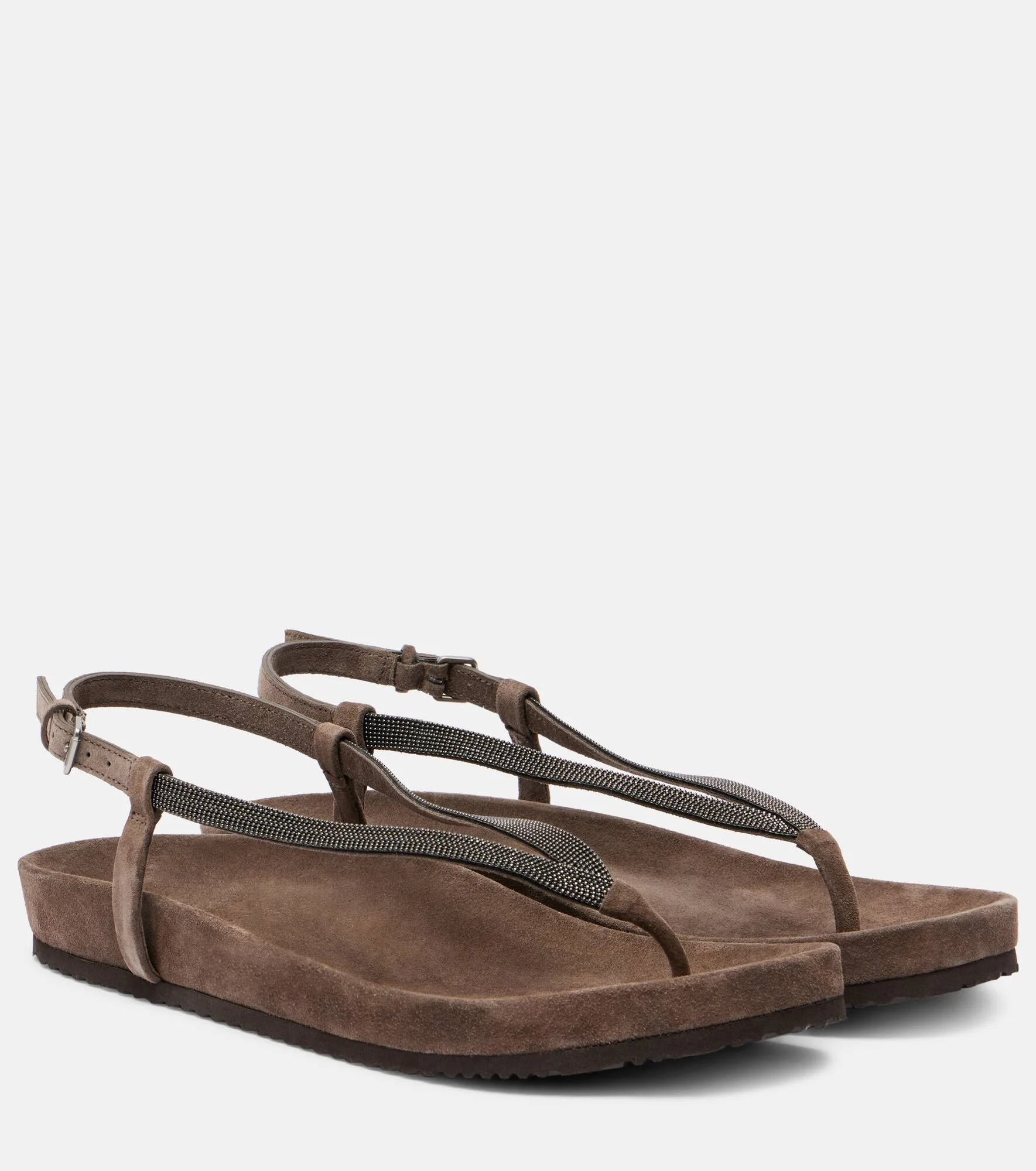 Monili suede thong sandals - 1