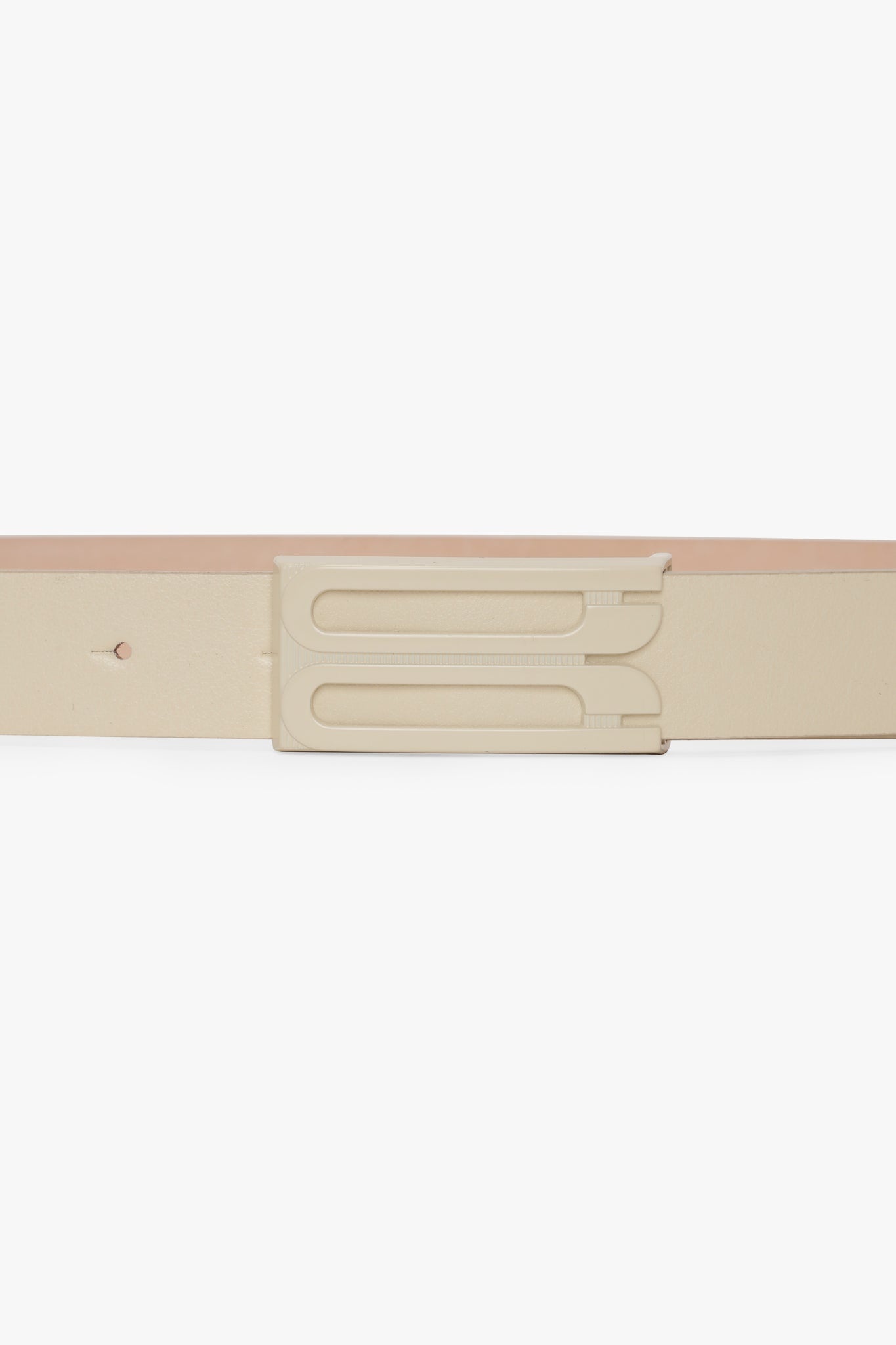 Tonal Frame Belt In Ivory Smooth Leather - 3