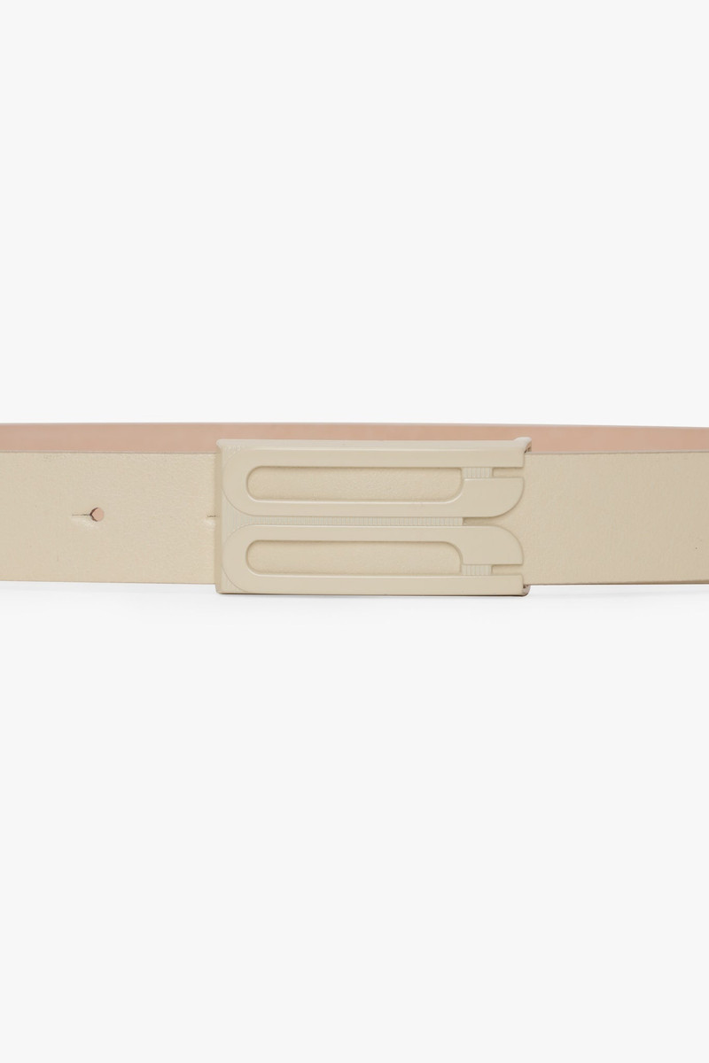 Tonal Frame Belt In Ivory Smooth Leather 3
