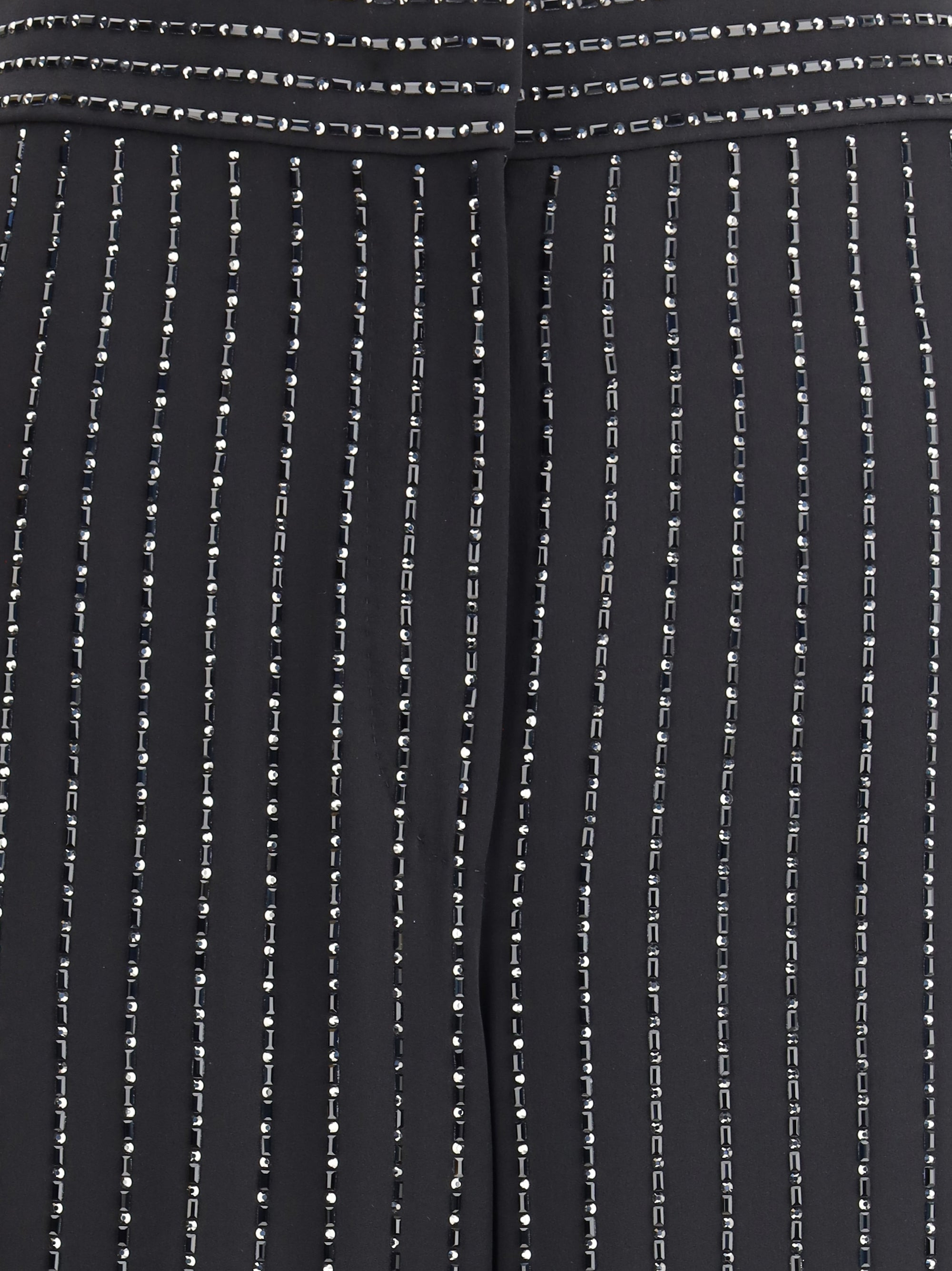 Giorgio Armani Women Wide-Leg Silk Pants With Strass - 3