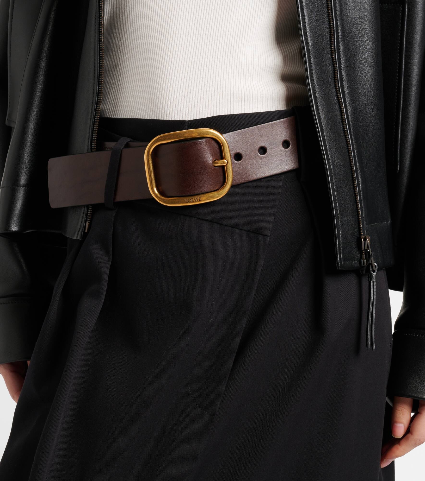 Rounded leather belt - 4