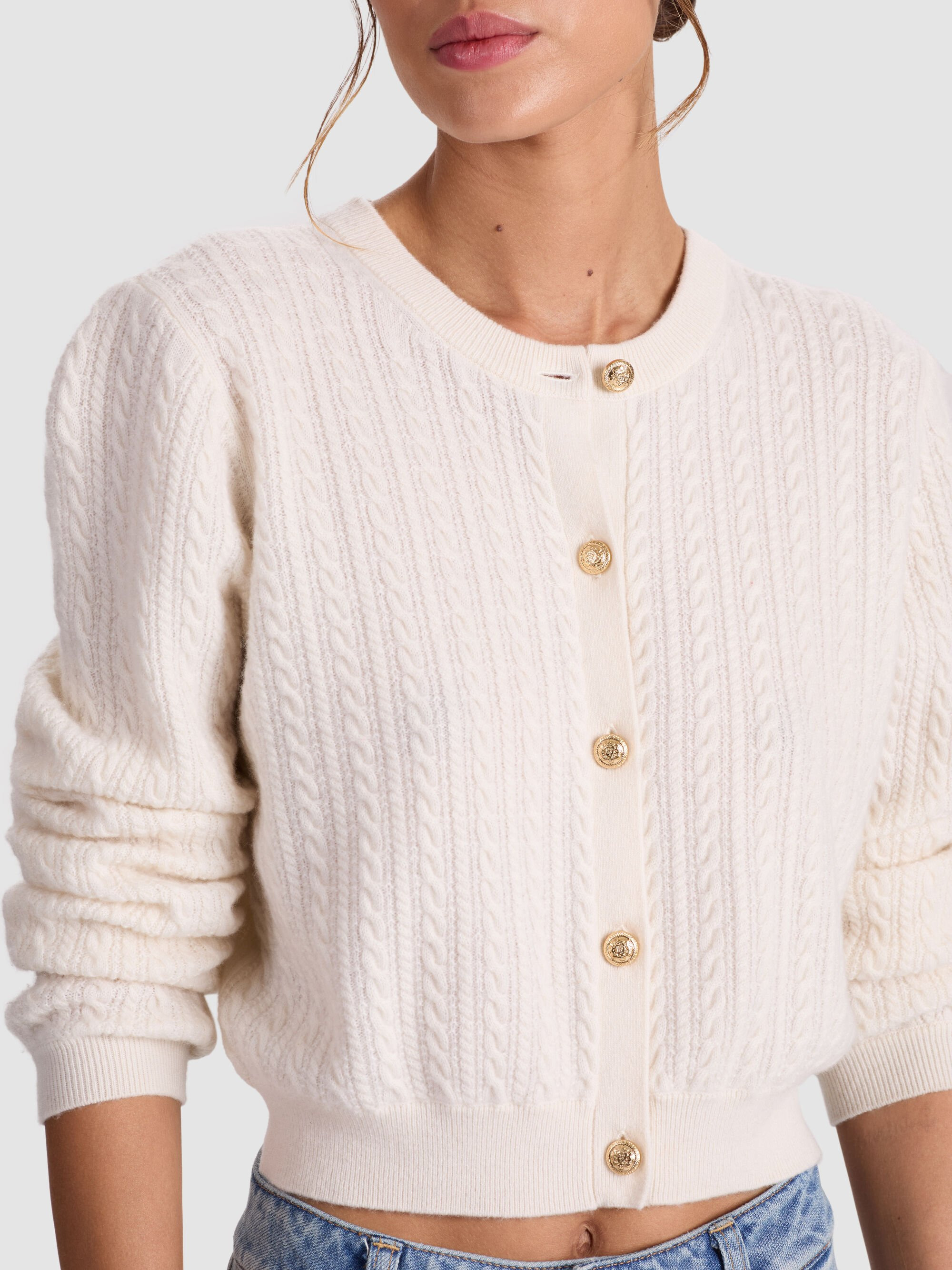 DOLLIE CASHMERE CABLEKNIT CARDIGAN - 5