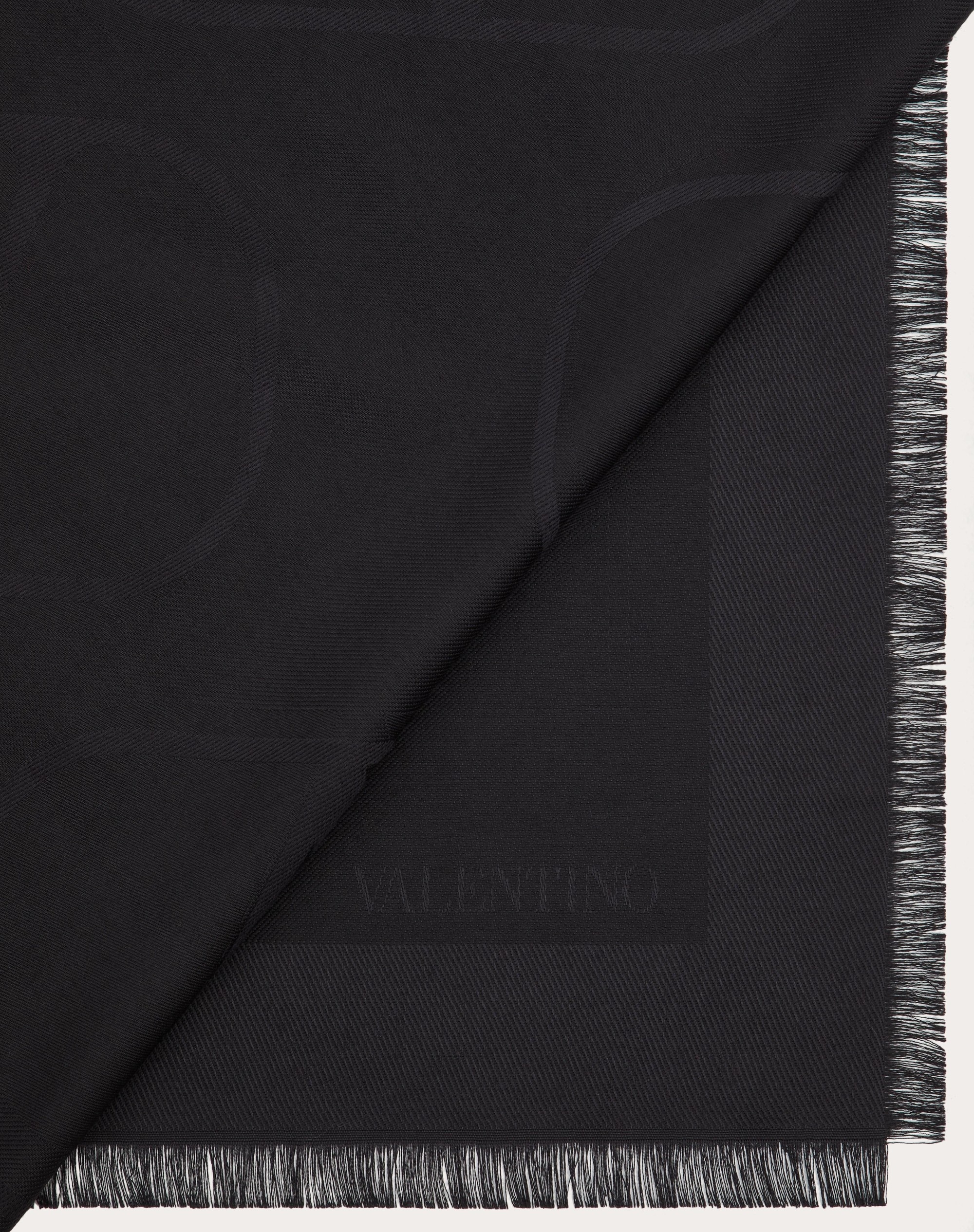 VLOGO SIGNATURE JACQUARD SHAWL IN SILK AND WOOL 140X140 CM - 3