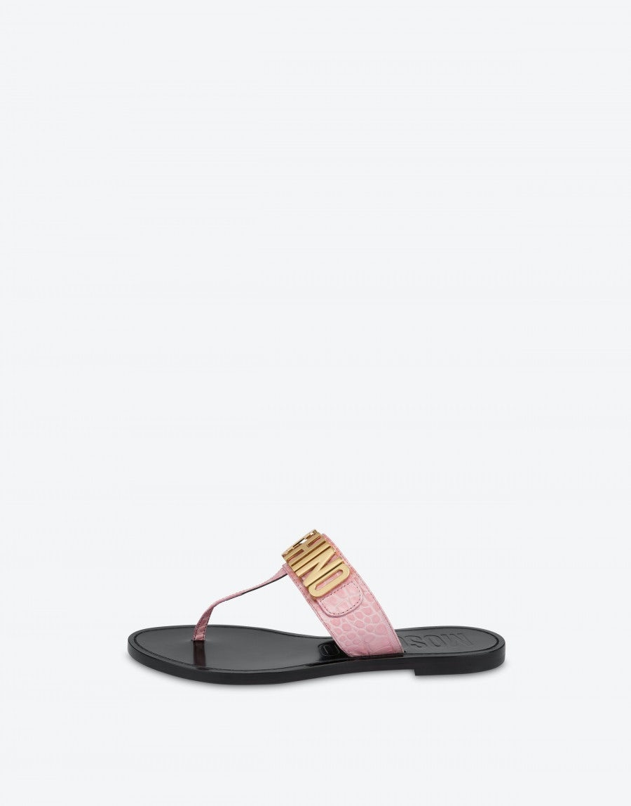 LETTERING LOGO THONG SANDALS - 2