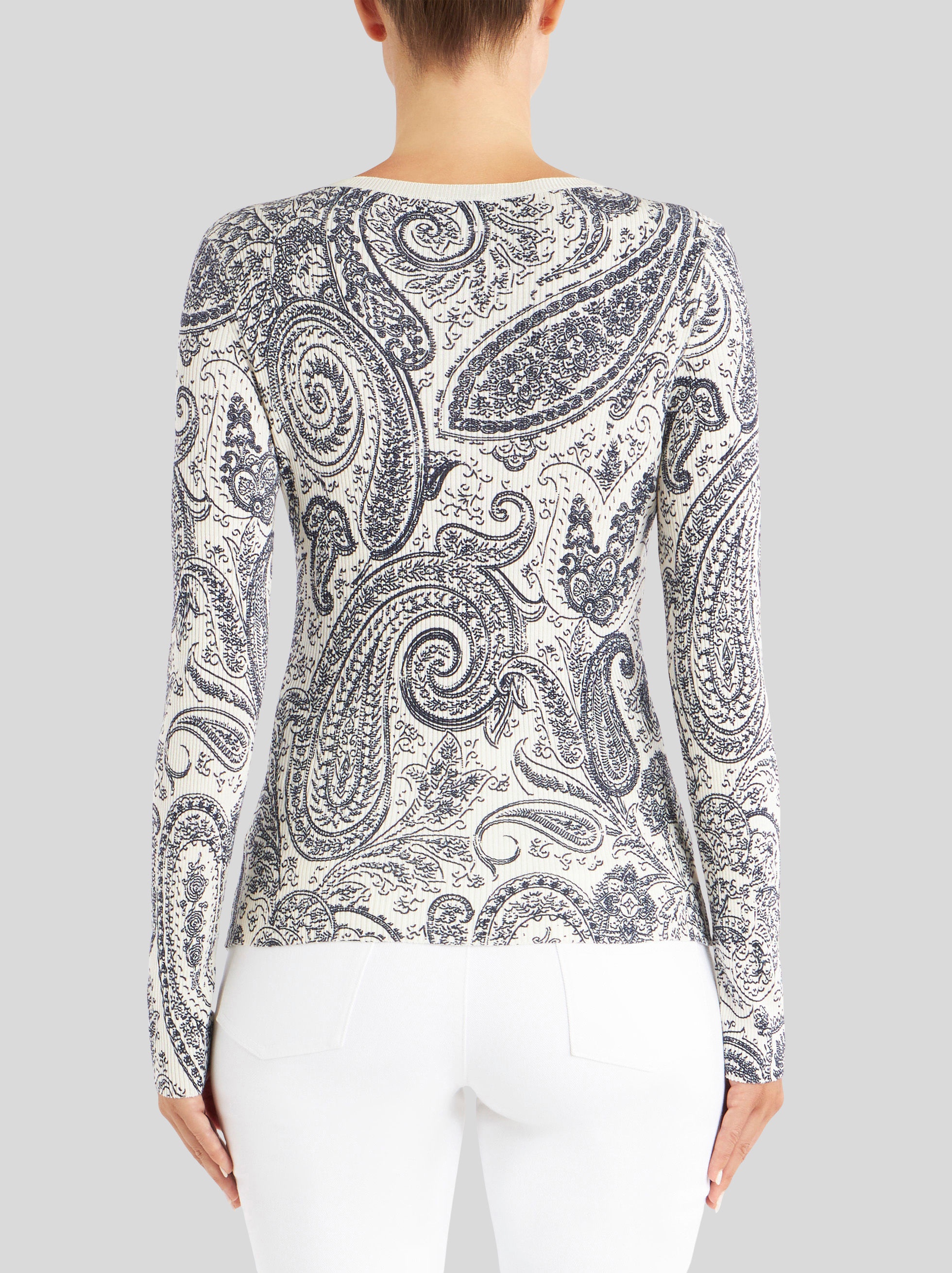 PAISLEY DESIGN SILK AND VISCOSE JUMPER - 4
