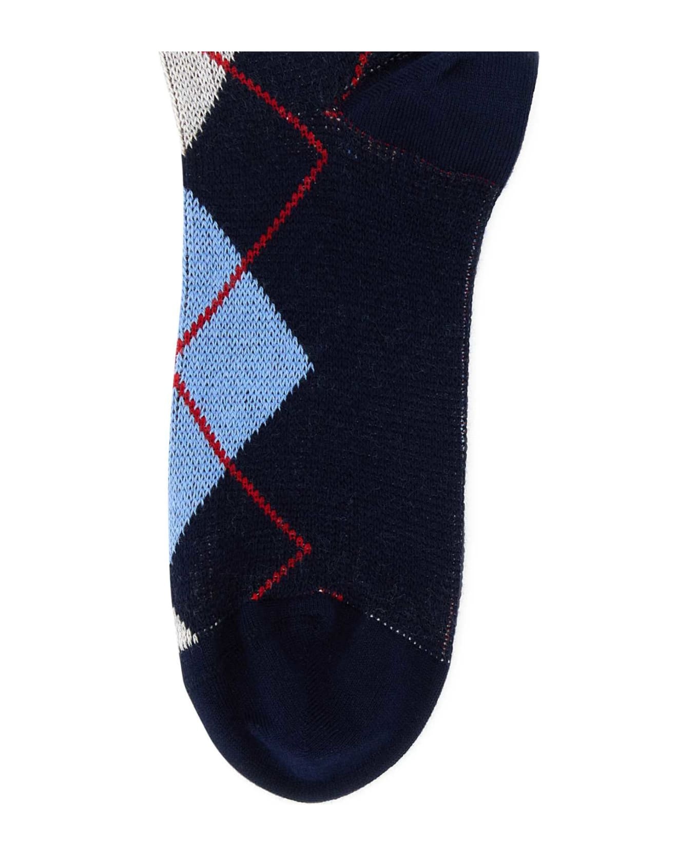 Embroidered Stretch Cotton Blend Socks - 2