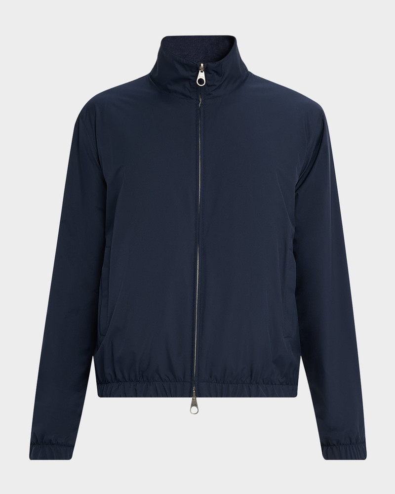 Men's Wind Jersey and Linen Bomber Jacket 1