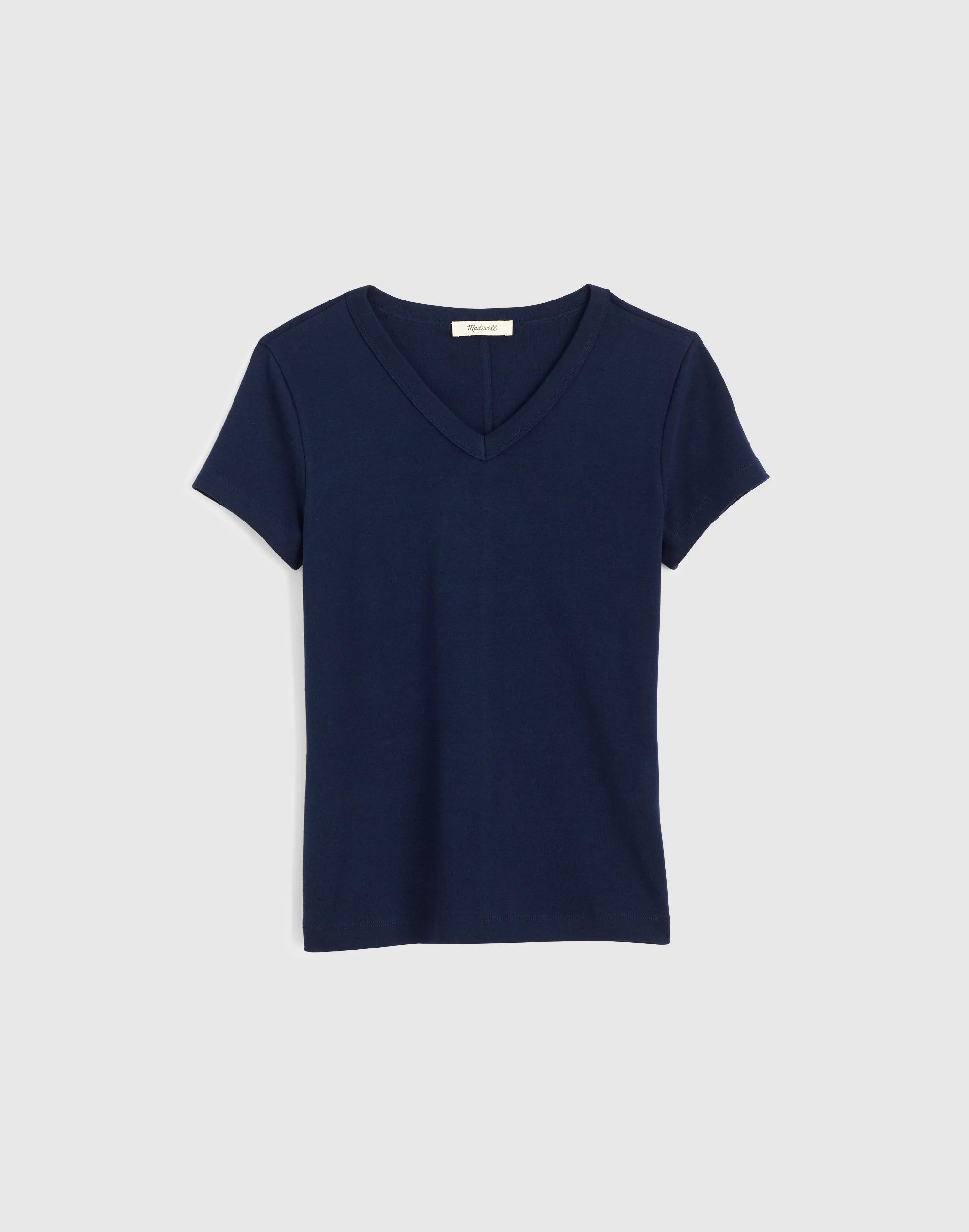 The '90s V-Neck Baby Tee in Compact Cotton - 1