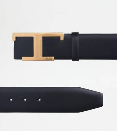 Tod's TIMELESS REVERSIBLE BELT IN LEATHER - BLACK outlook