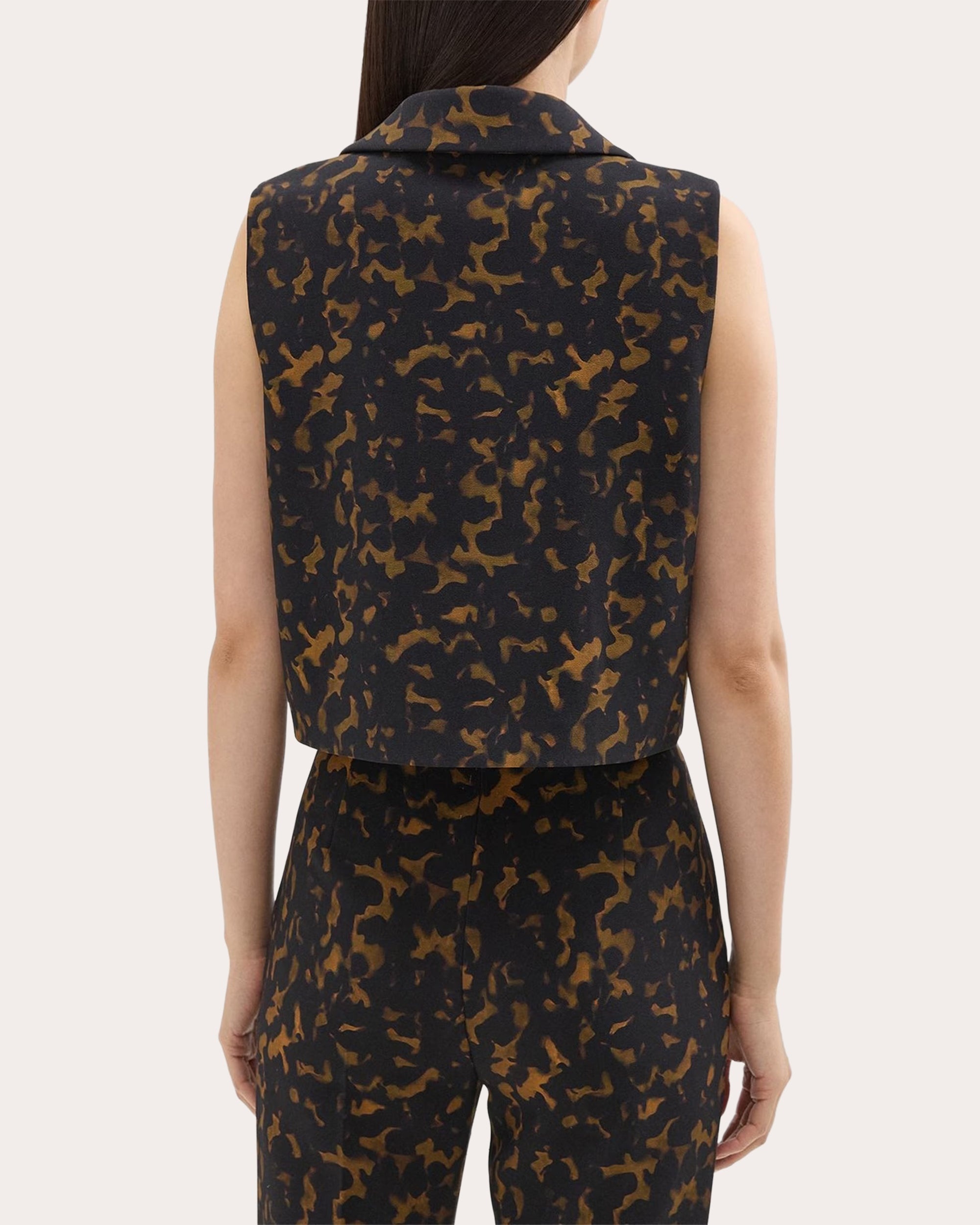Sleeveless Crepe Cropped Polo - 2