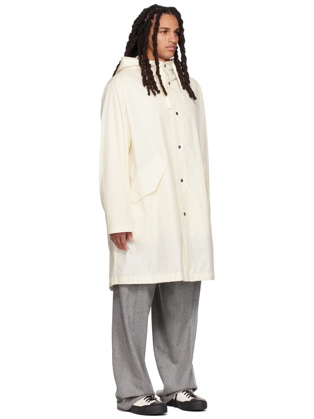White Hooded Coat - 2