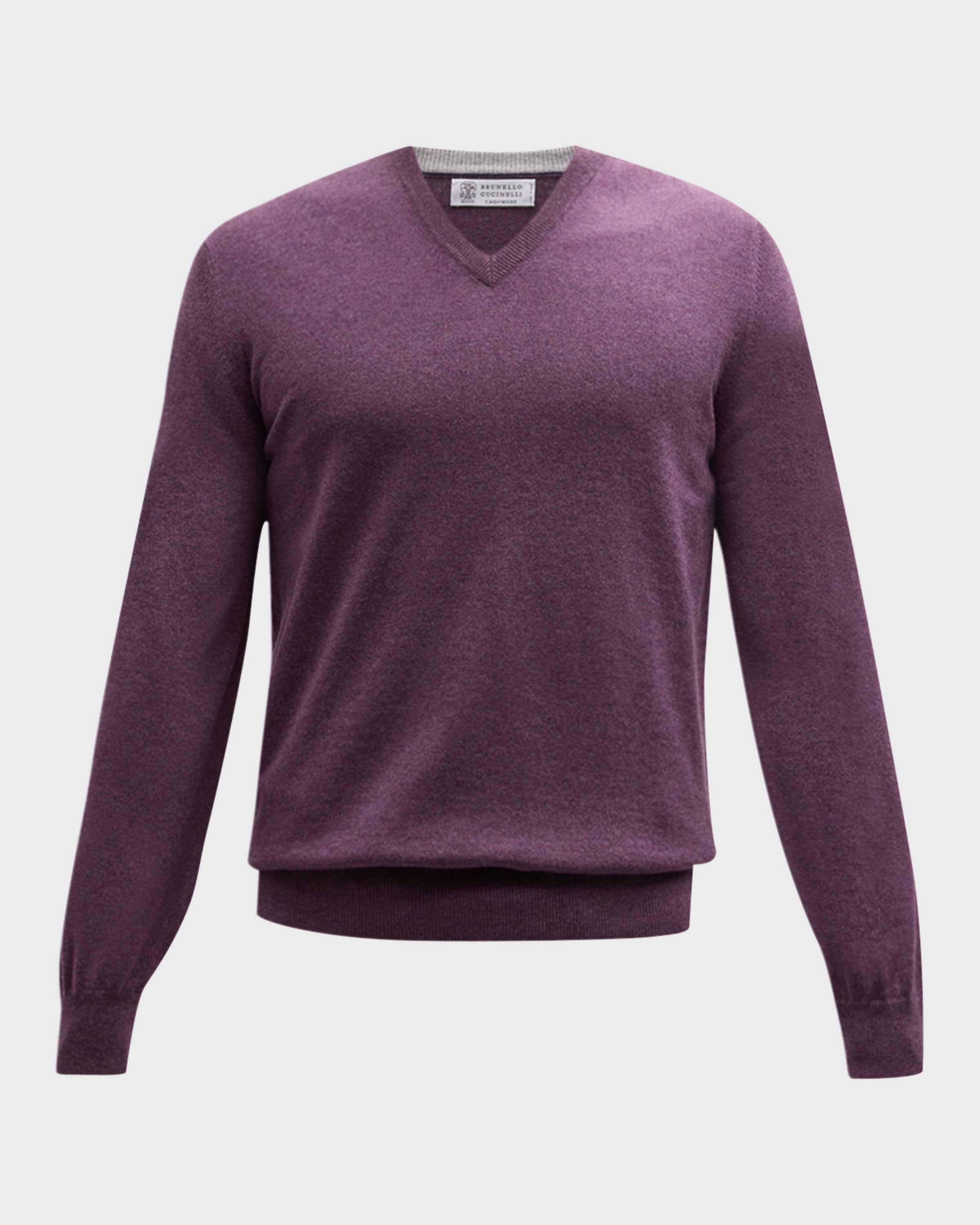 Men's Cashmere V-Neck Sweater - 1