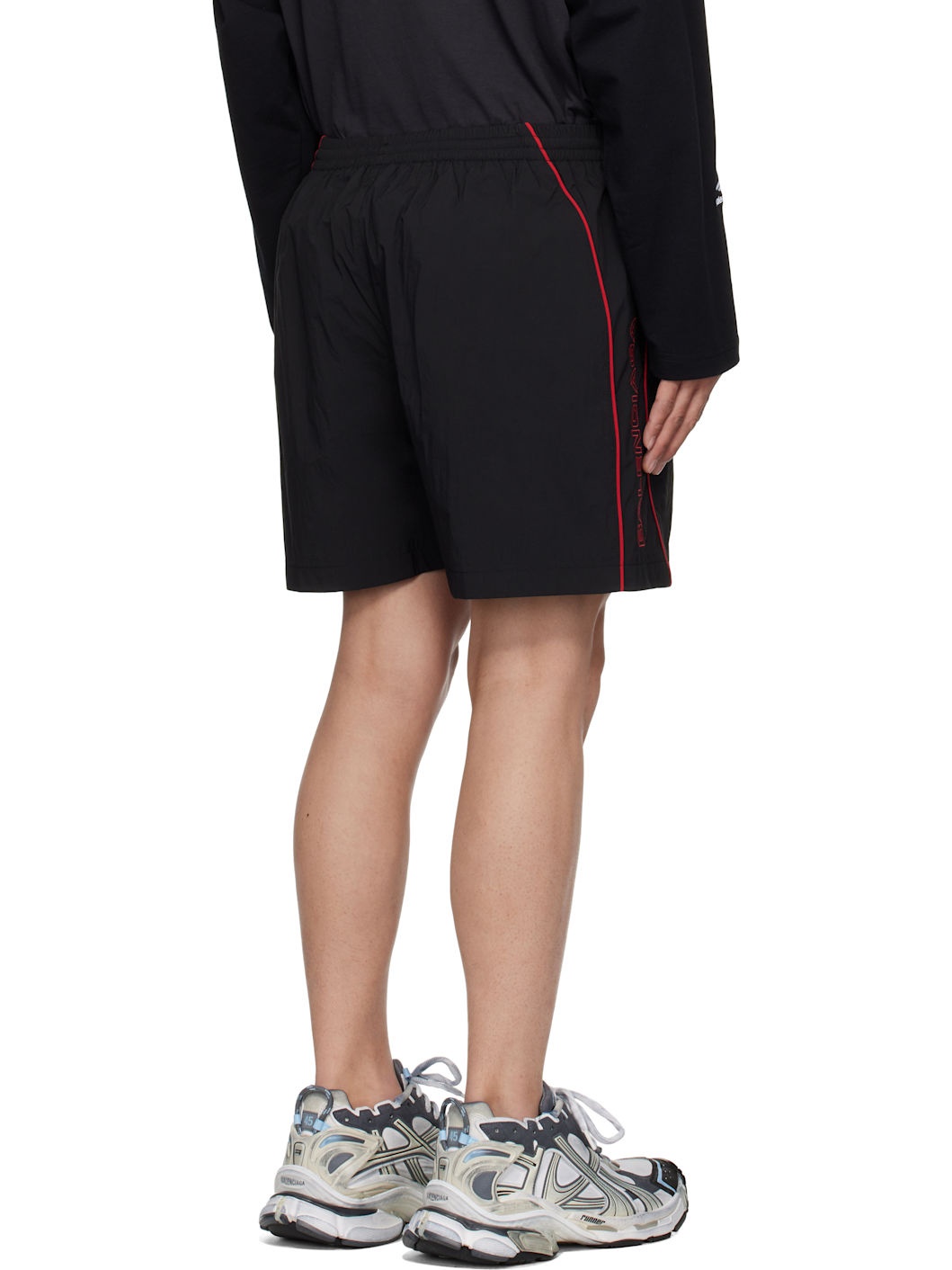 Black Washed Tracksuit Shorts - 3