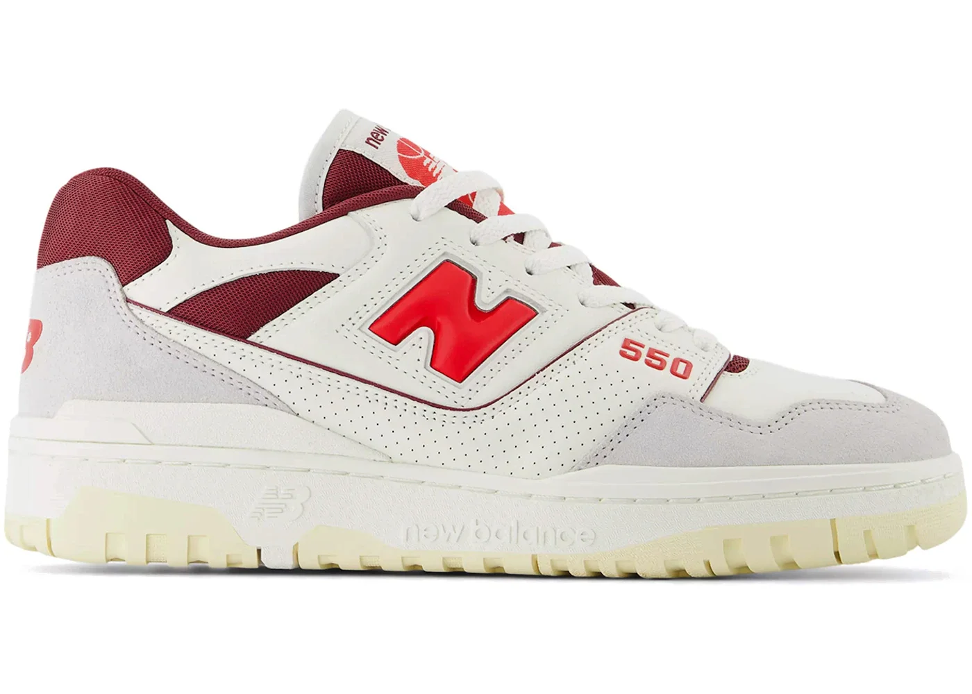 New Balance 550 Sea Salt Grey True Red - 1