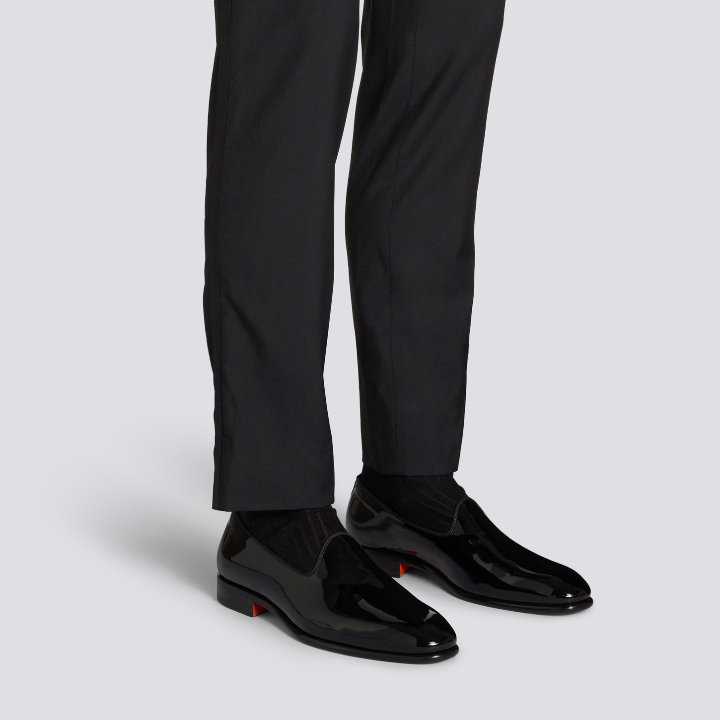 Men's black patent leather loafer - 2
