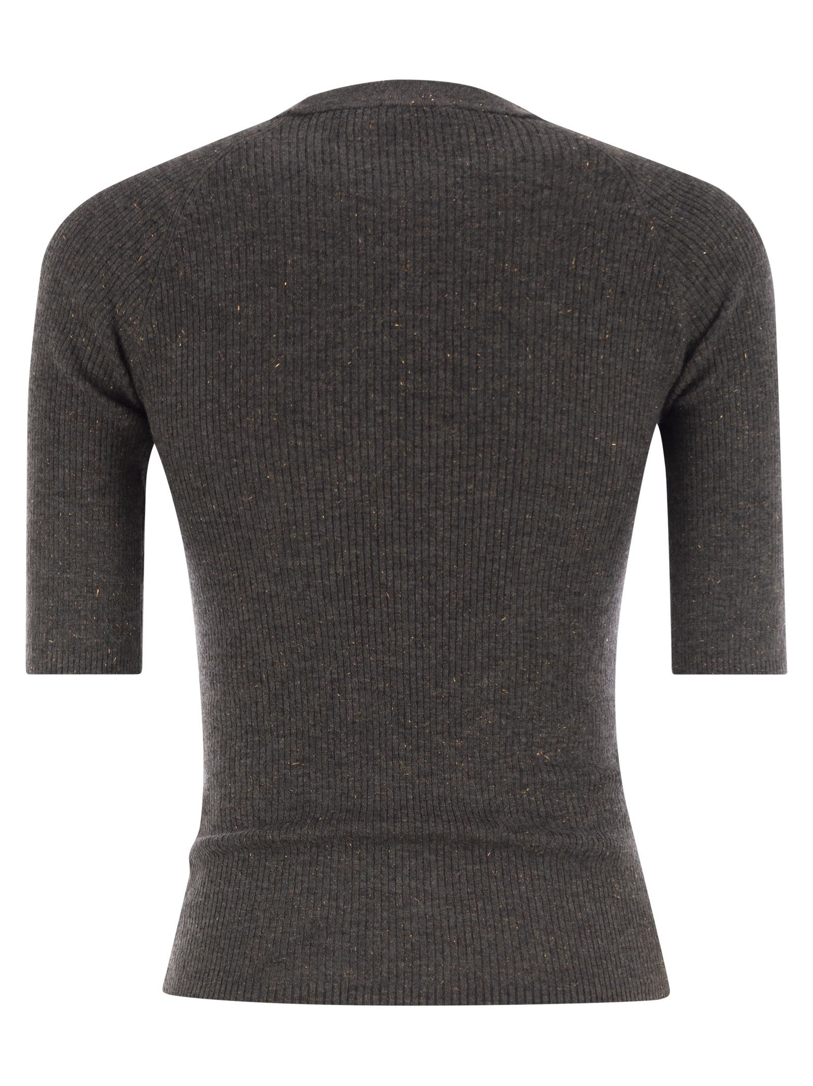 Brunello Cucinelli Women Sparkling Ribbed Cashmere Sweater - 2