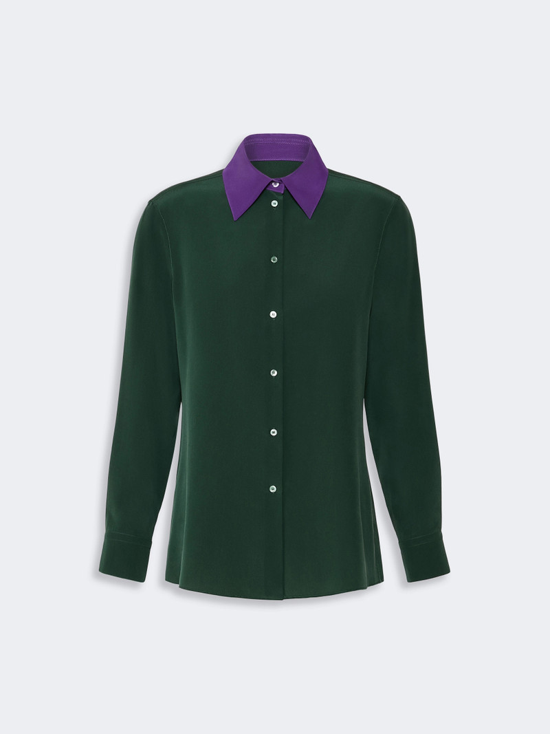 WKSECCELSO Silk crepe de chine shirt - DARK GREEN 1