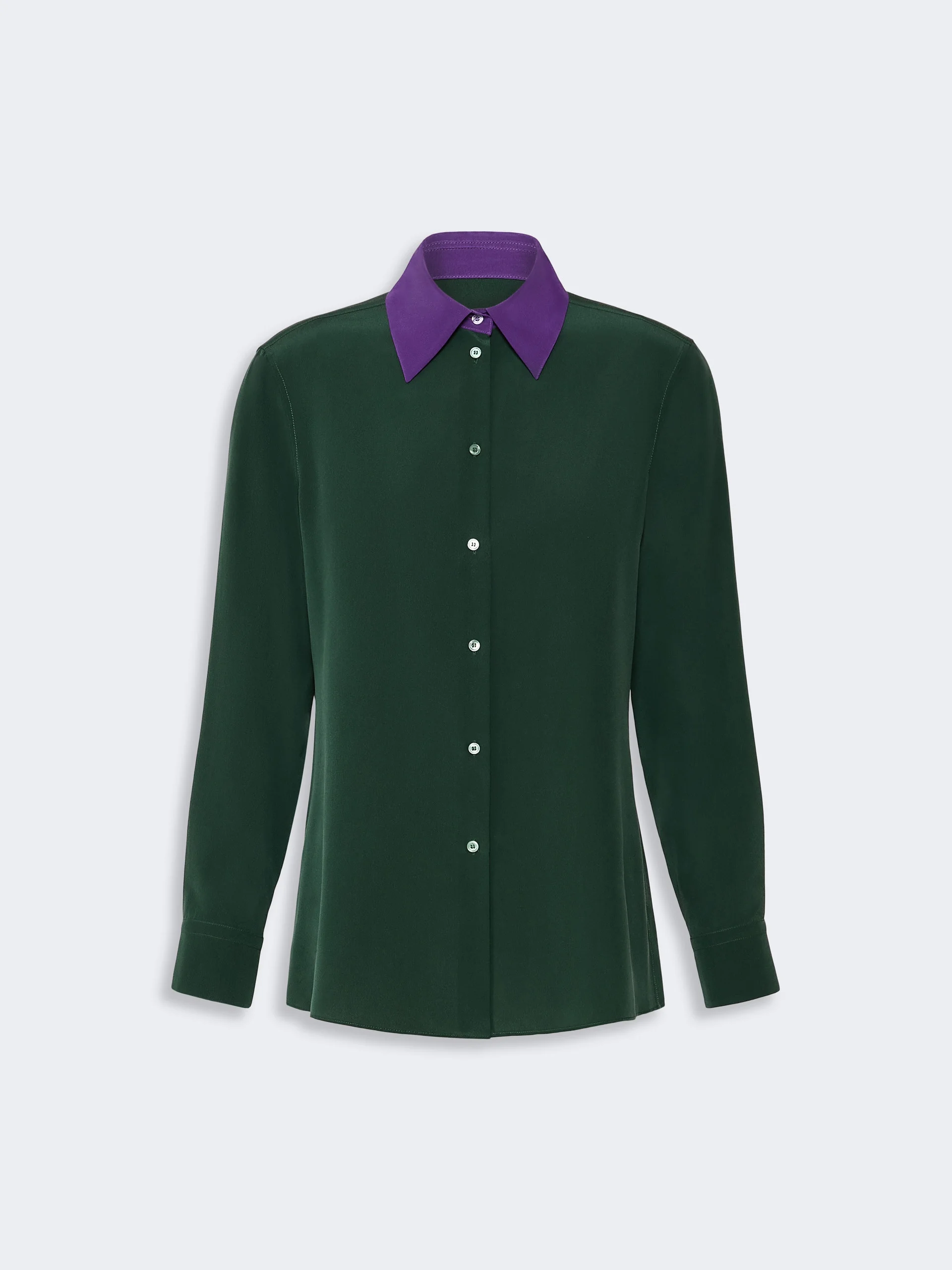 WKSECCELSO Silk crepe de chine shirt - DARK GREEN - 1