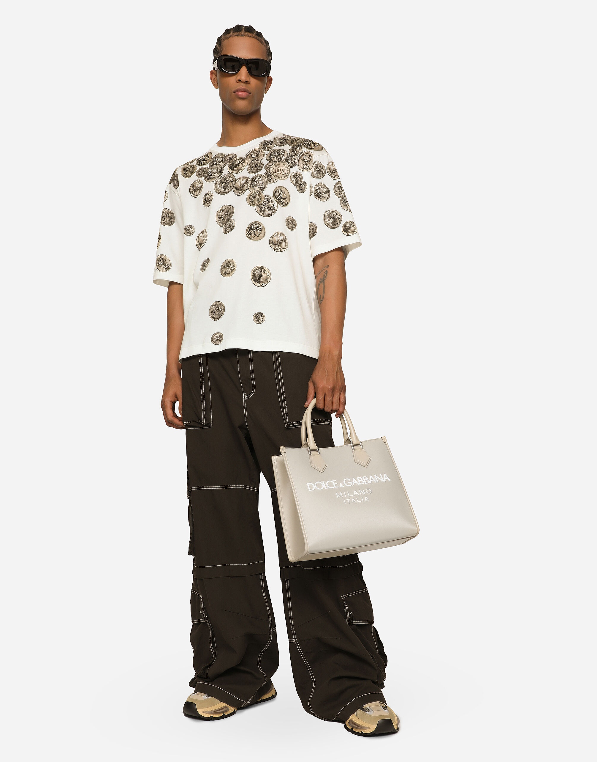 Small nylon shopper with rubberized logo - 2
