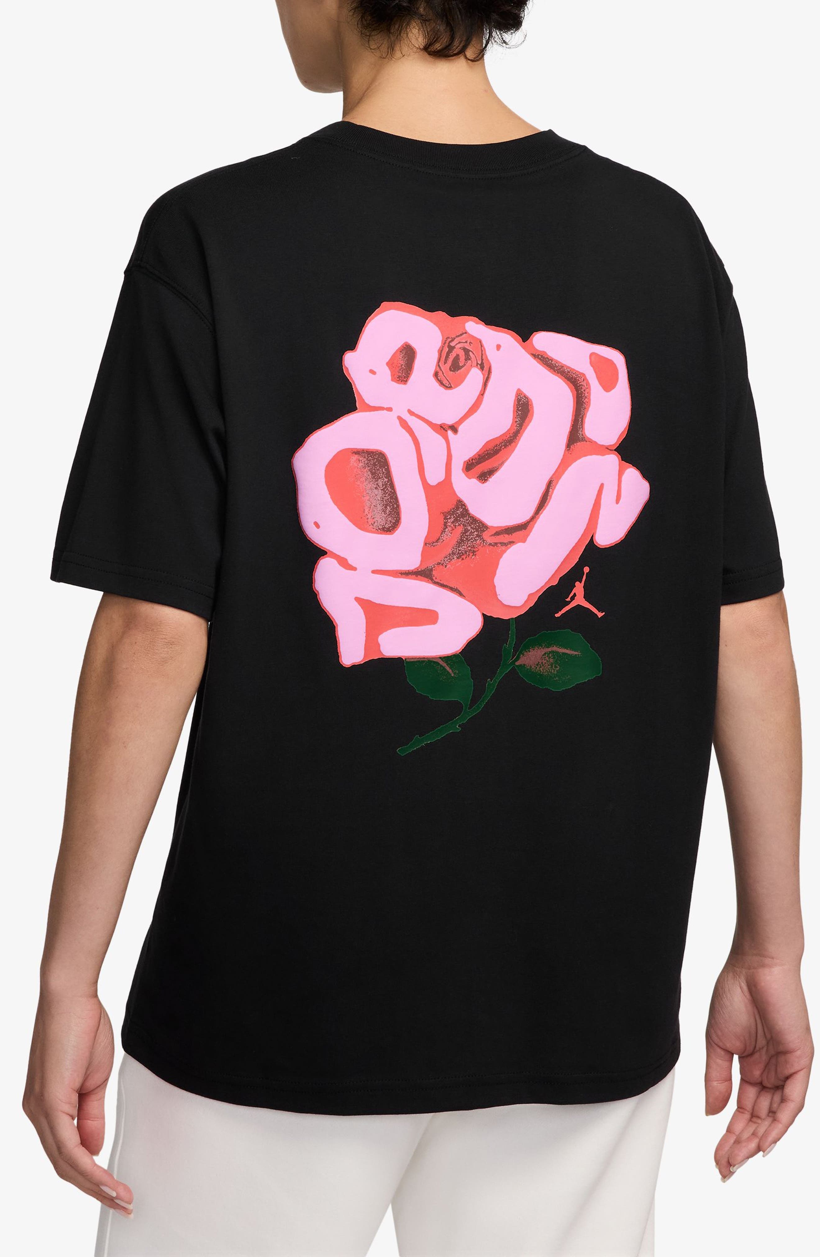 Jordan Girlfriend Floral Graphic T-Shirt in Black at Nordstrom - 2