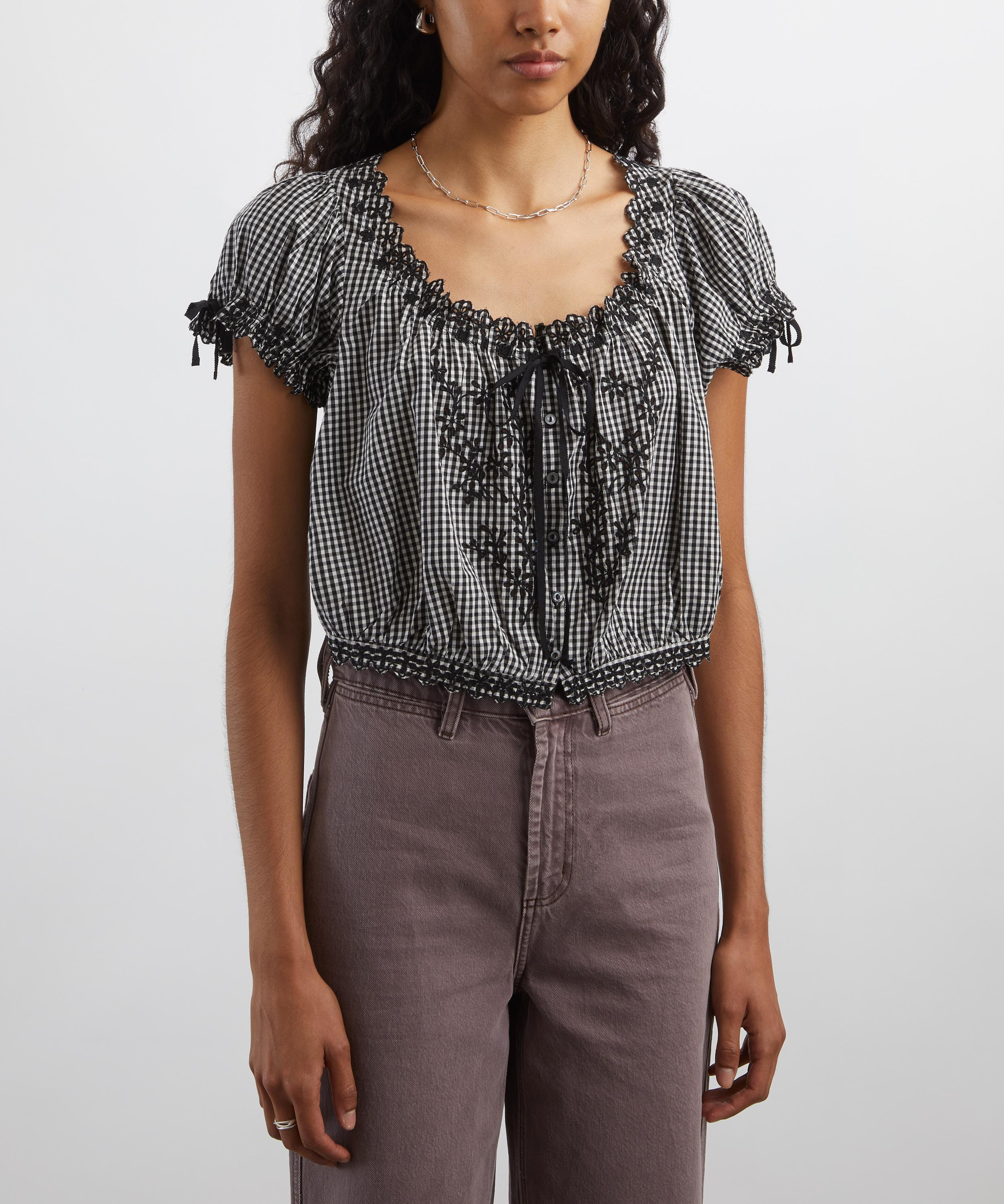 Nera La Maddalena Gingham Top - 3