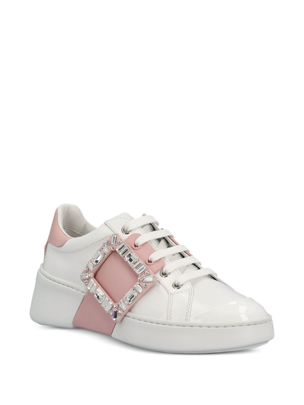 buckle-embellished leather sneakers - 2