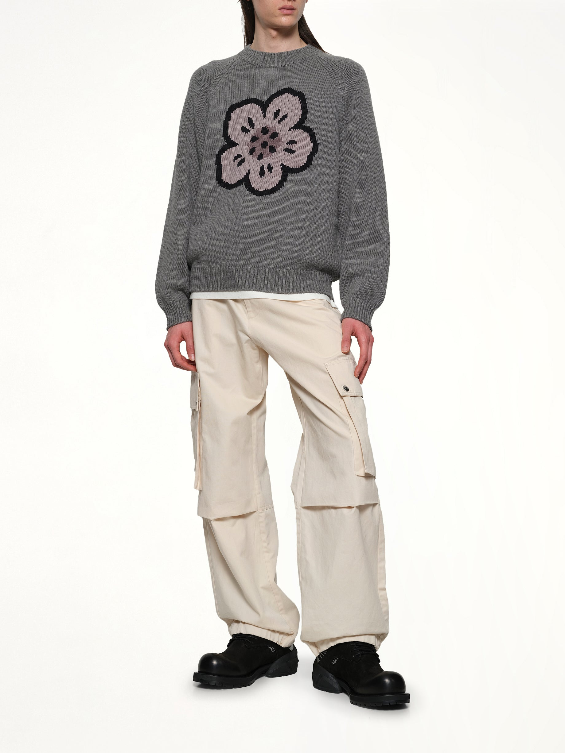 Boke Flower Jumper in Pale Grey - 4