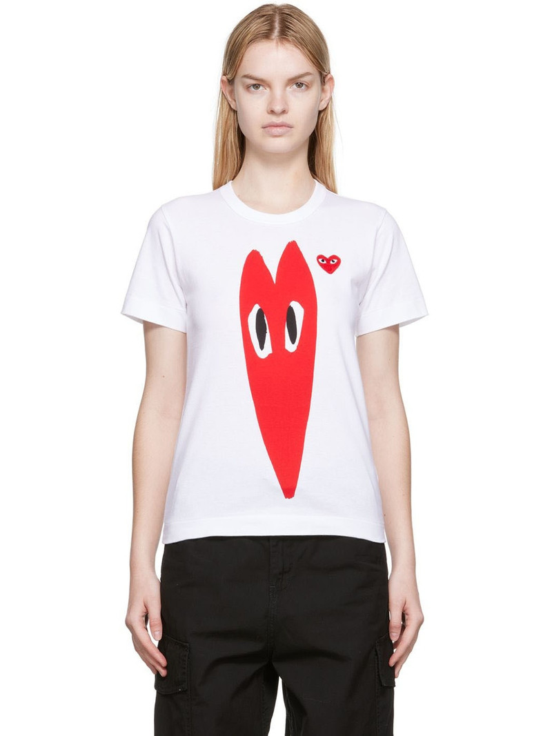 White Squished Heart T-Shirt - 1
