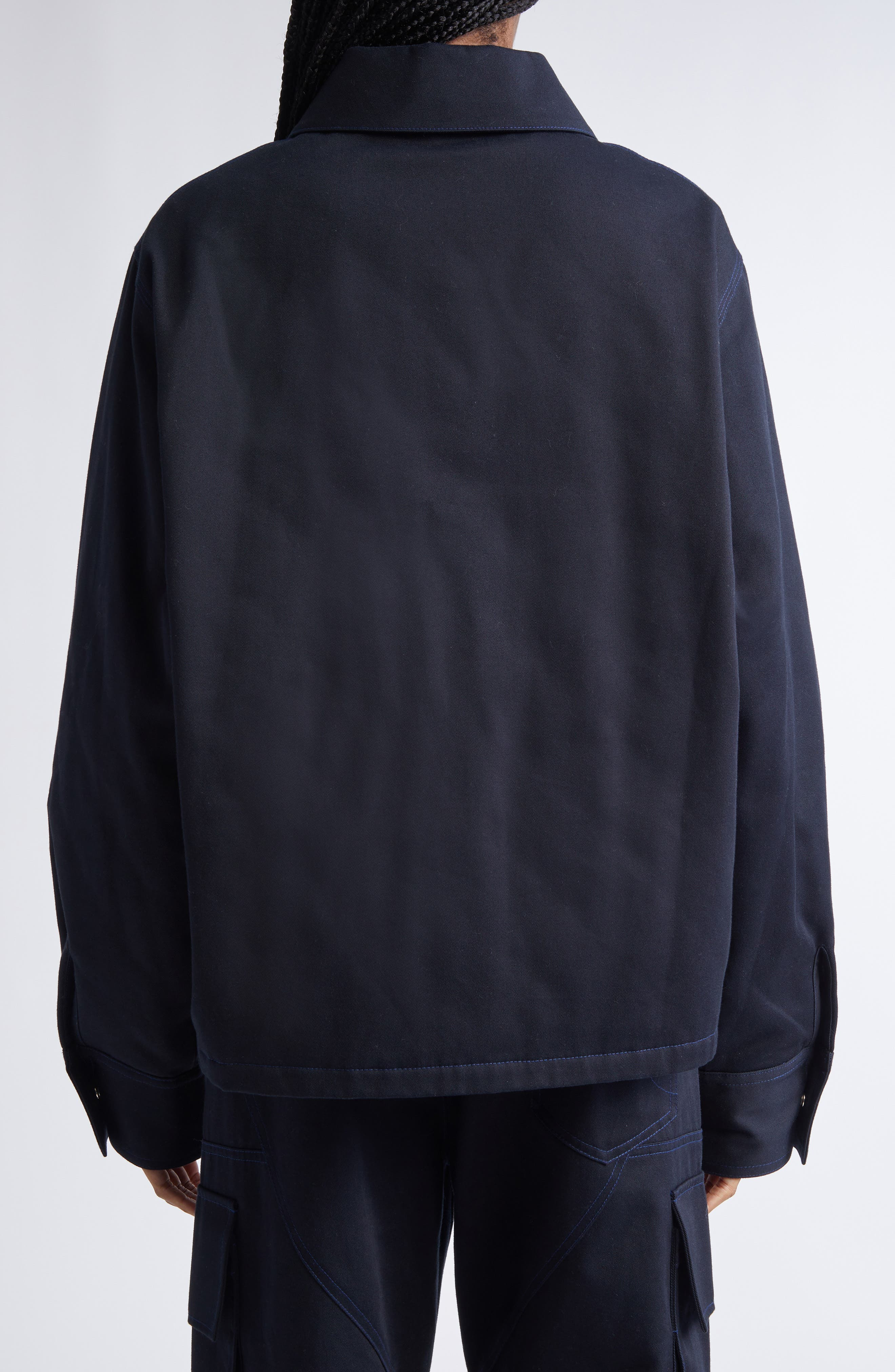 Area Flower Embellished Cargo Jacket in Midnight Blue at Nordstrom - 3