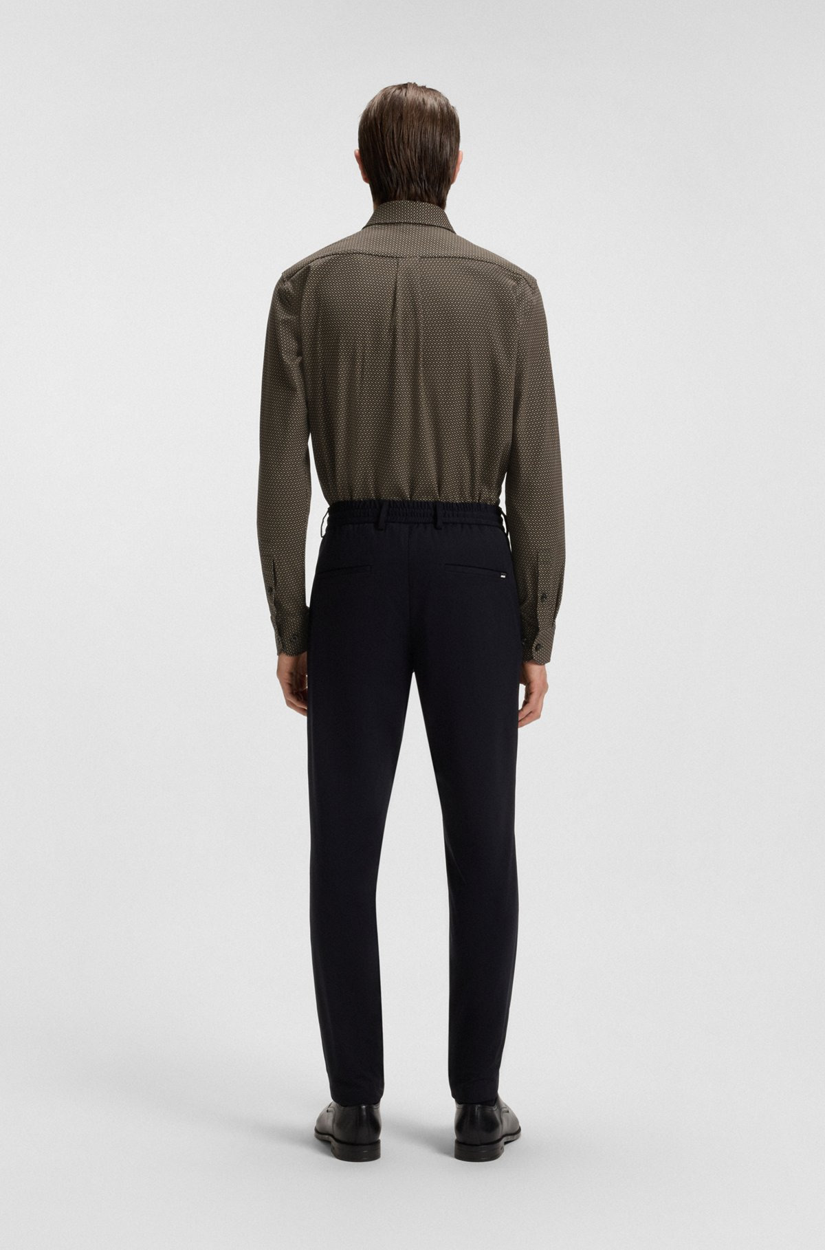 SLIM-FIT SHIRT IN COTTON WITH MONOGRAM PRINT - 5