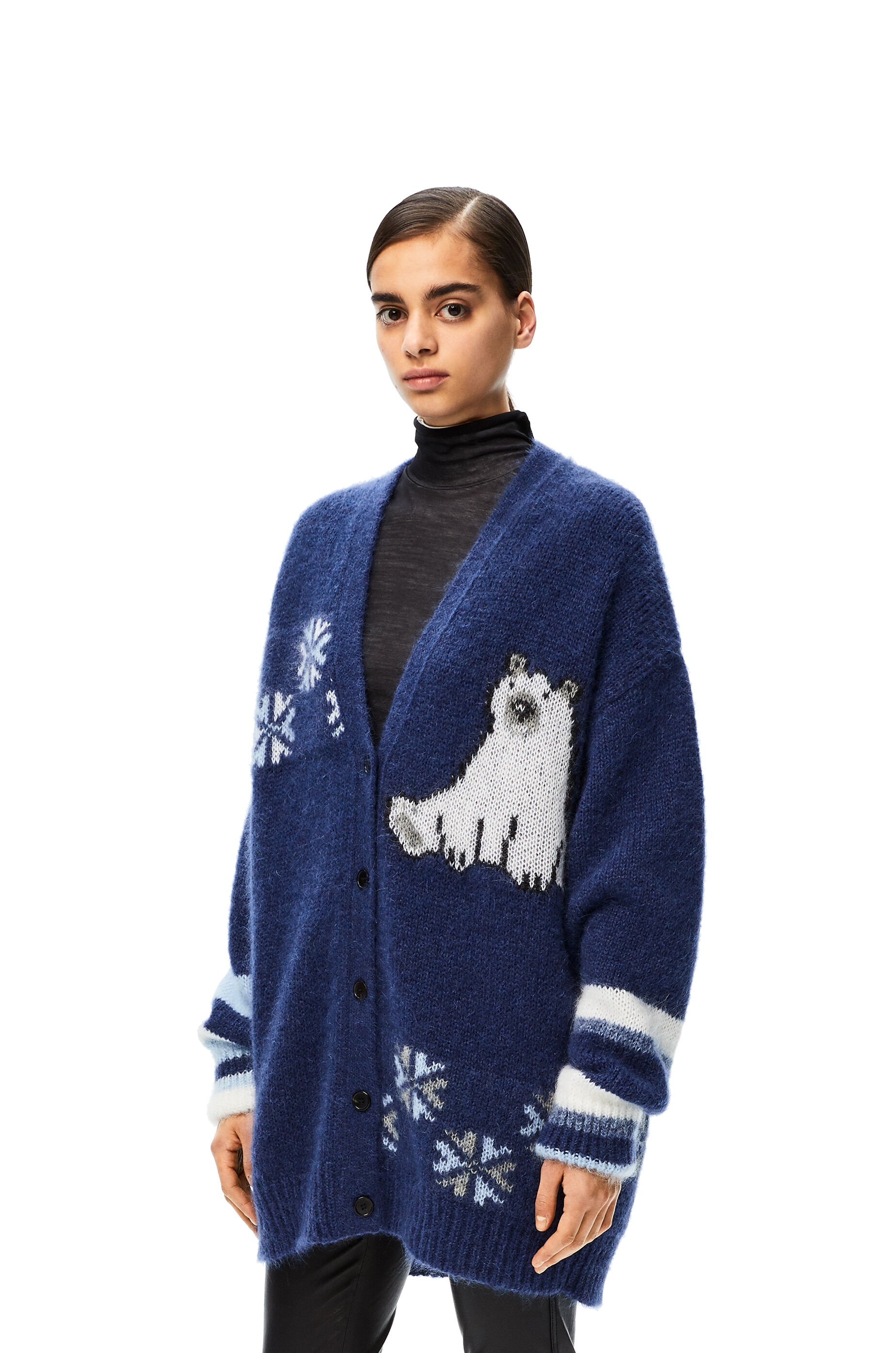 Oversize bear cardigan in mohair - 3