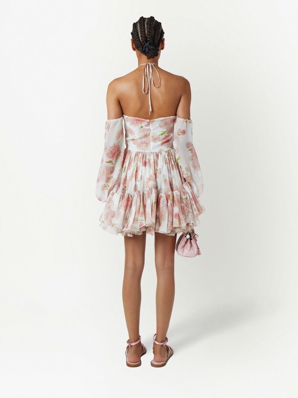 floral-print ruffled dress - 4