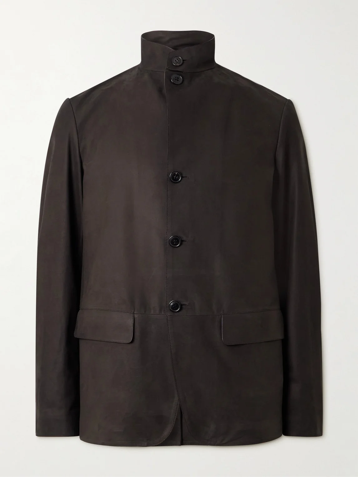 Nehru-Collar Nubuck Jacket - 1