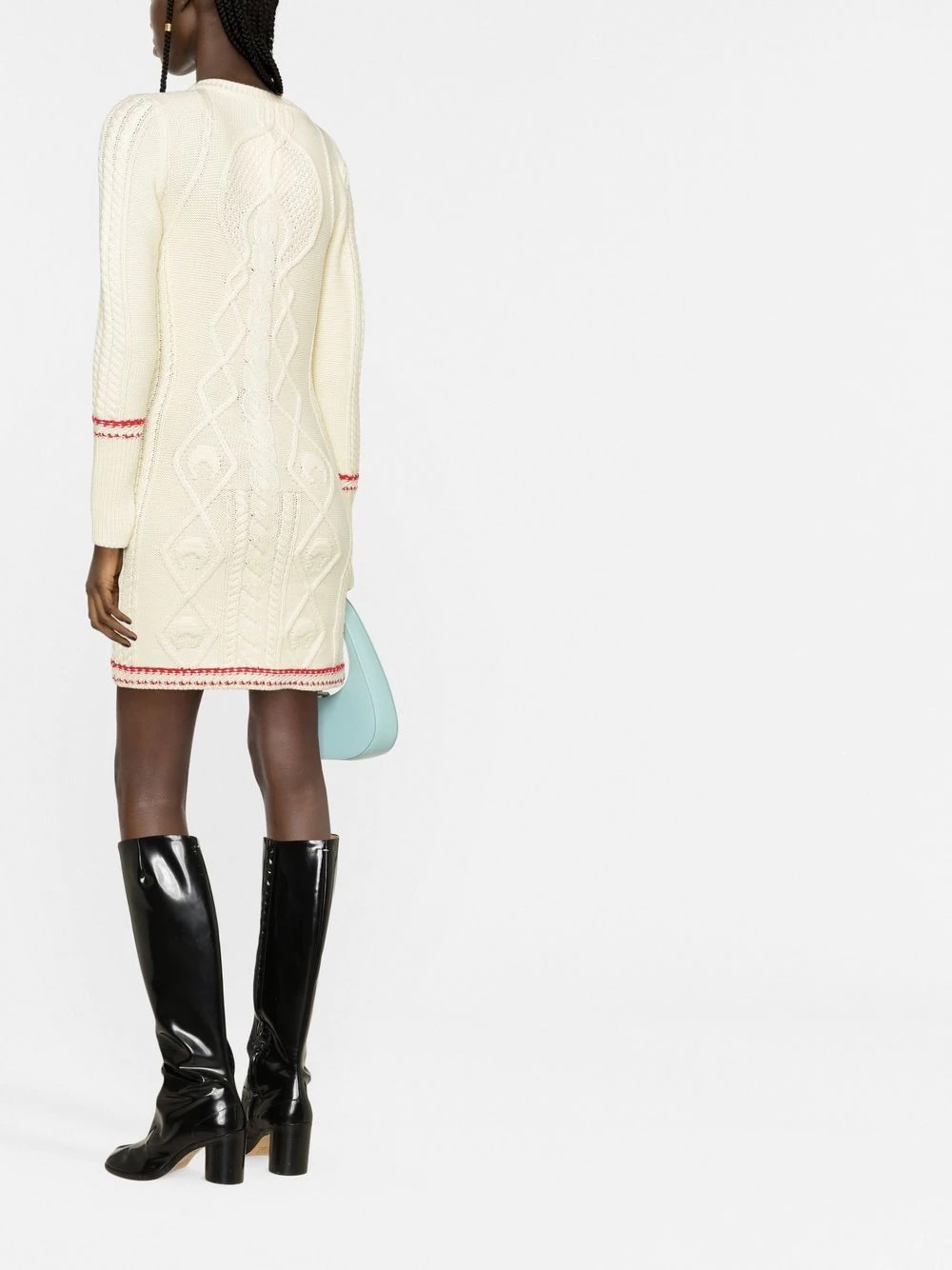 cable-knit wool dress - 4