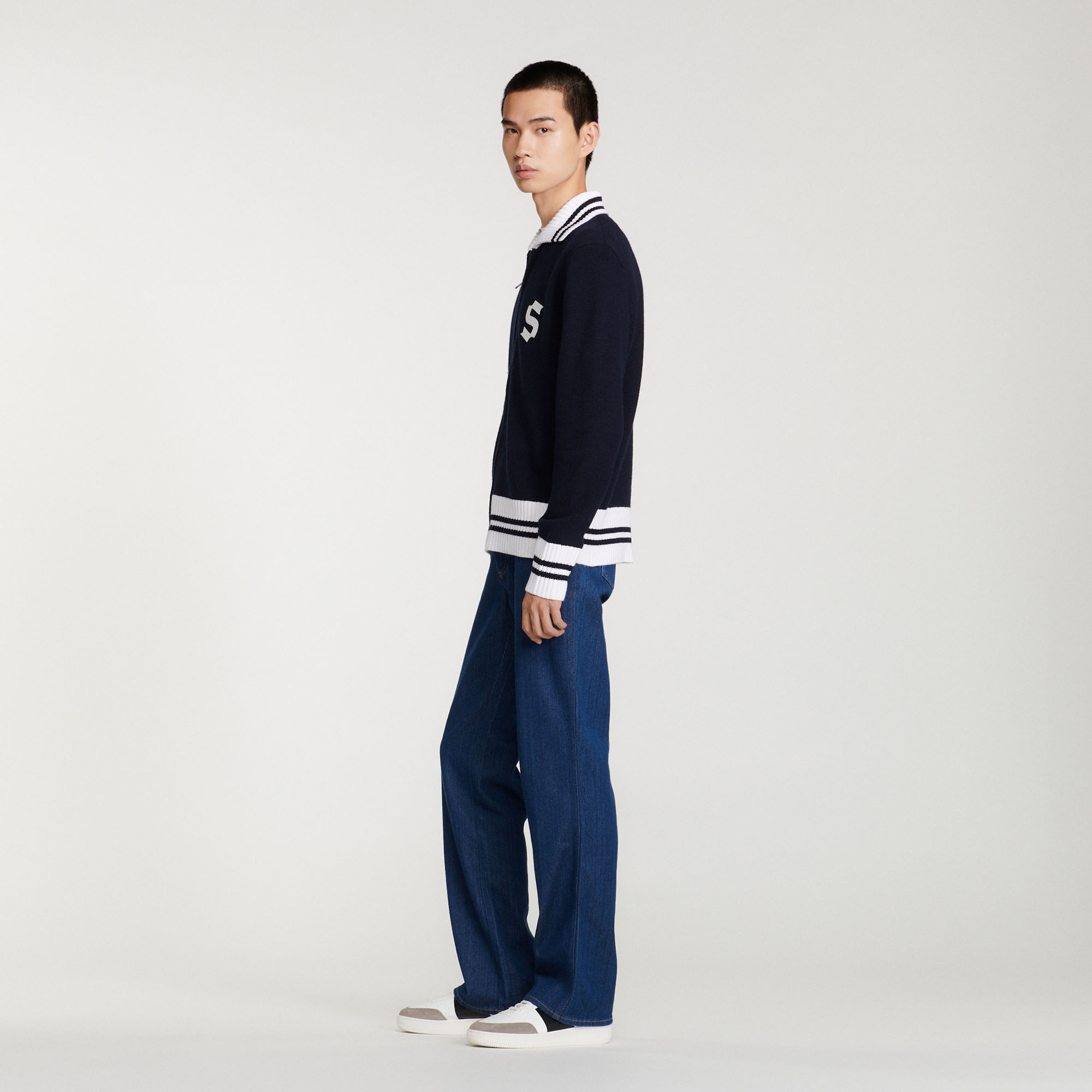 Two-tone knitted cardigan - 7