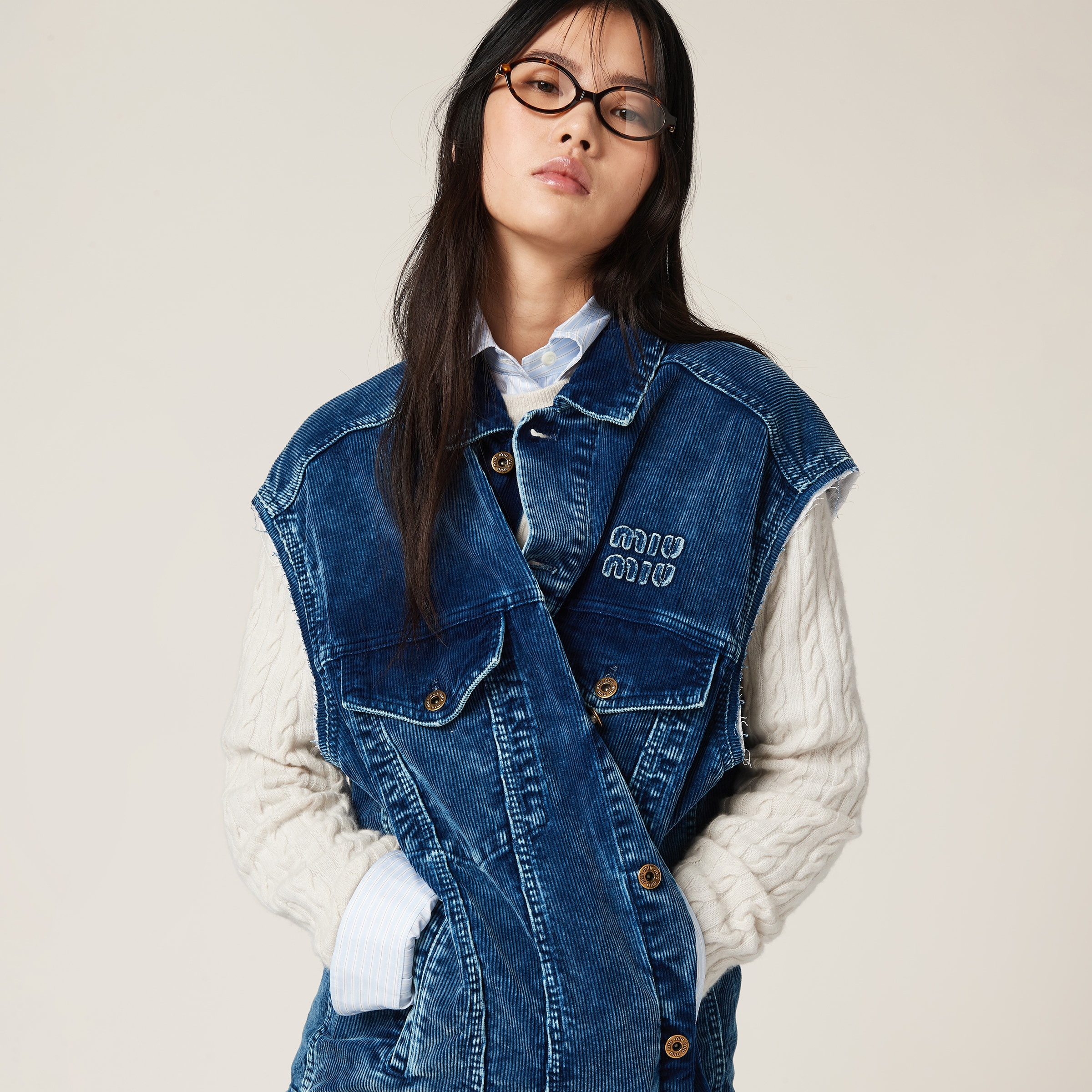Washed velvet vest - 3