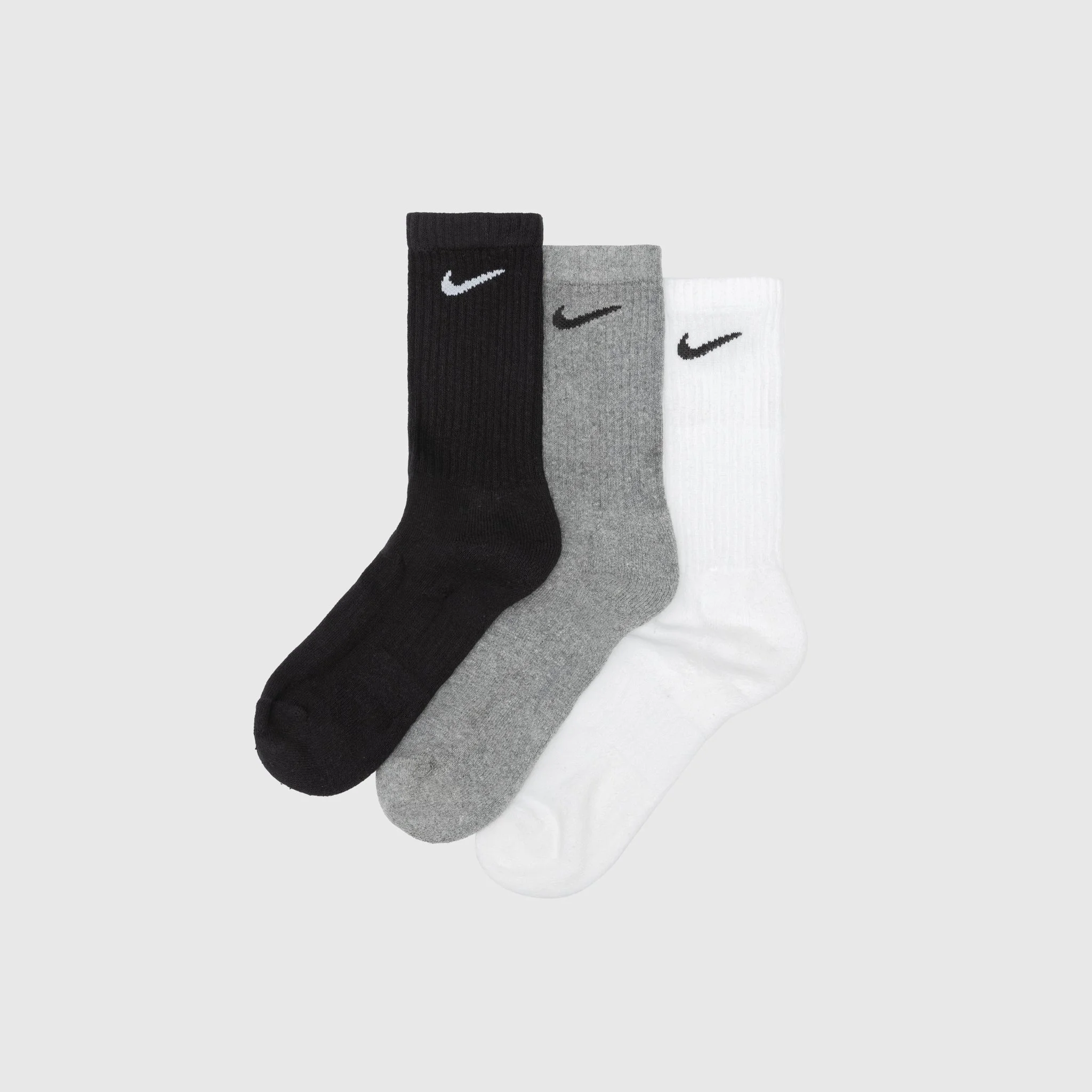 EVERYDAY PLUS CUSHIONED CREW SOCK (3-Pack) "BLACK/GREY/WHITE" - 1