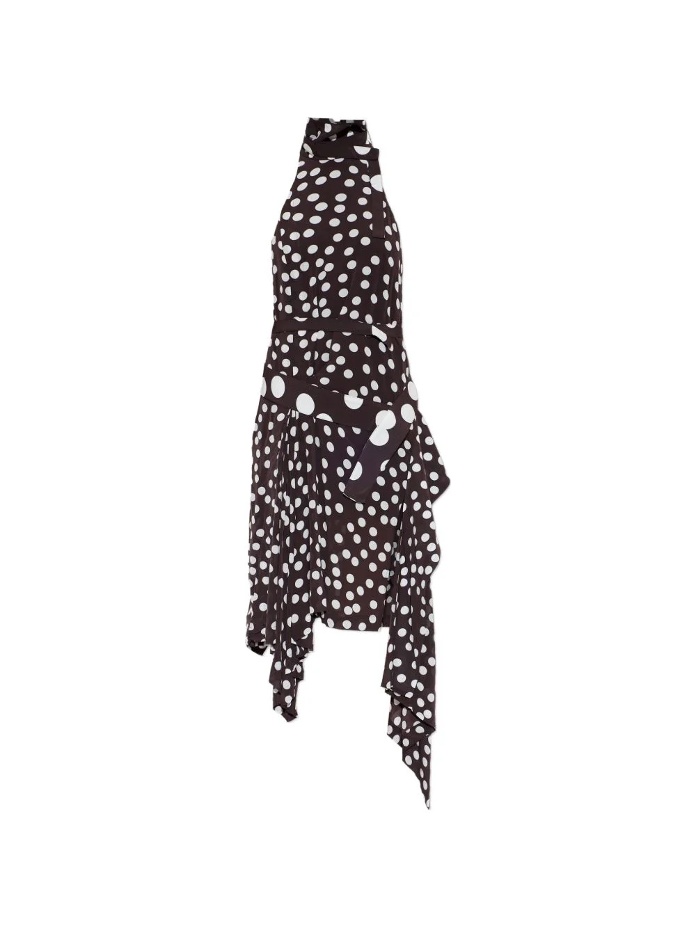 Delila polka-dot asymmetric midi dress - 1